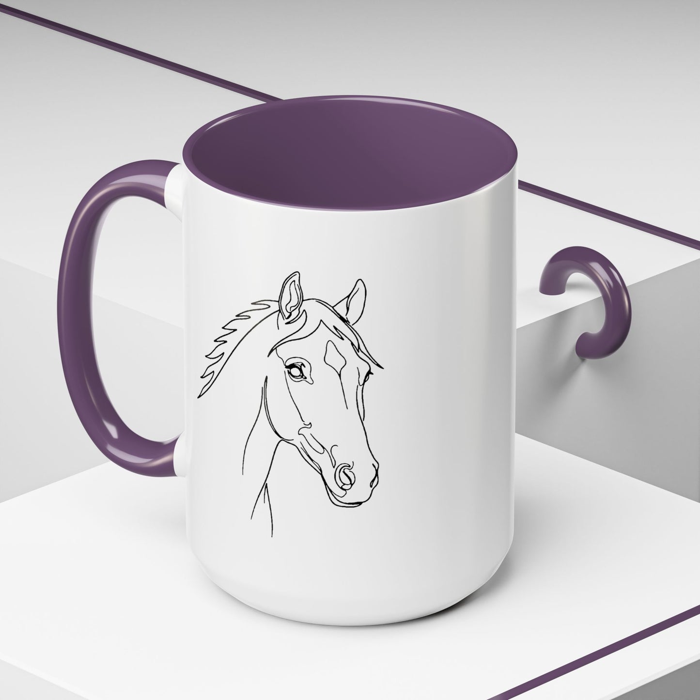 Horse Portrait Sketch - Color Accent Mug