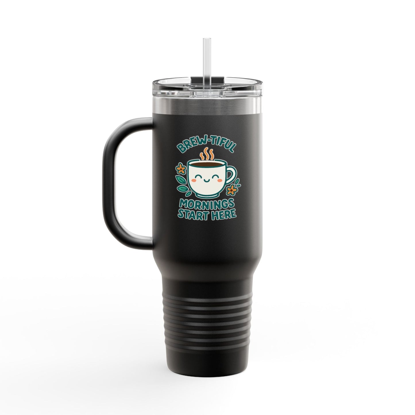 Brew-tiful Insulated Travel Mug, 40oz - Perfect for Coffee Lovers, On-the-Go, Travel, Camping, Office, Gifts