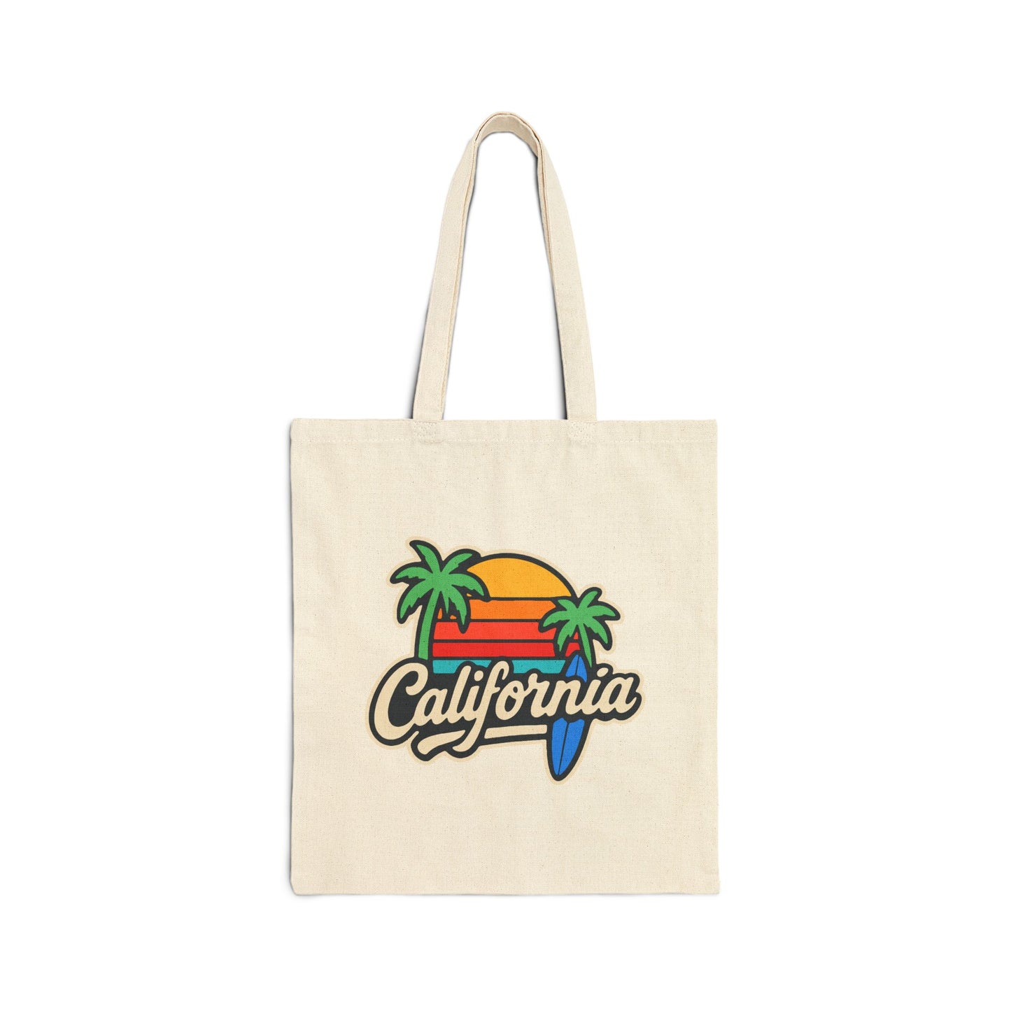 California Sunset Tote Bag, Eco-Friendly Shopping Bag, Beach Bag, Summer Vibes Gift, Travel Tote, Reusable Canvas Bag