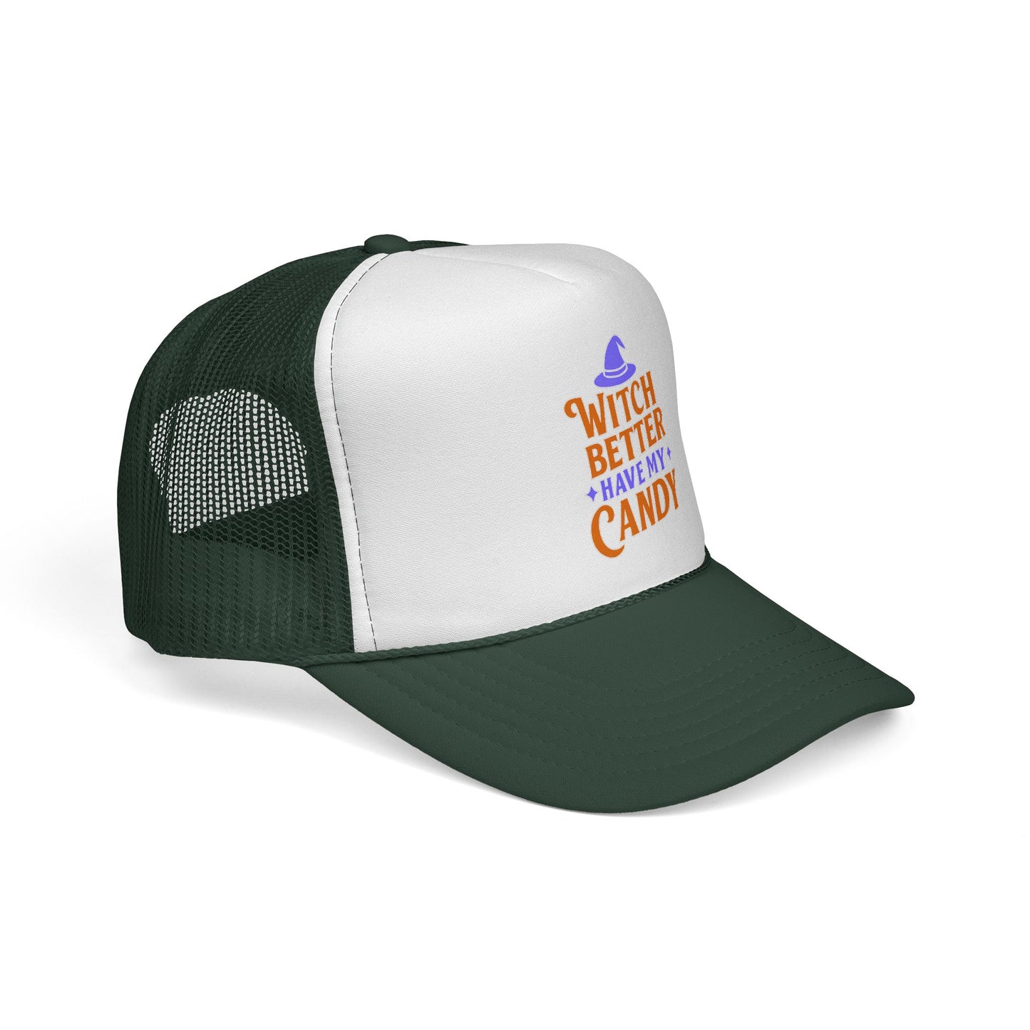 Halloween Trucker Cap, Spooky Hat, Witch Better Have My Candy, Pumpkin Costume Accessory, Trick or Treat Gear