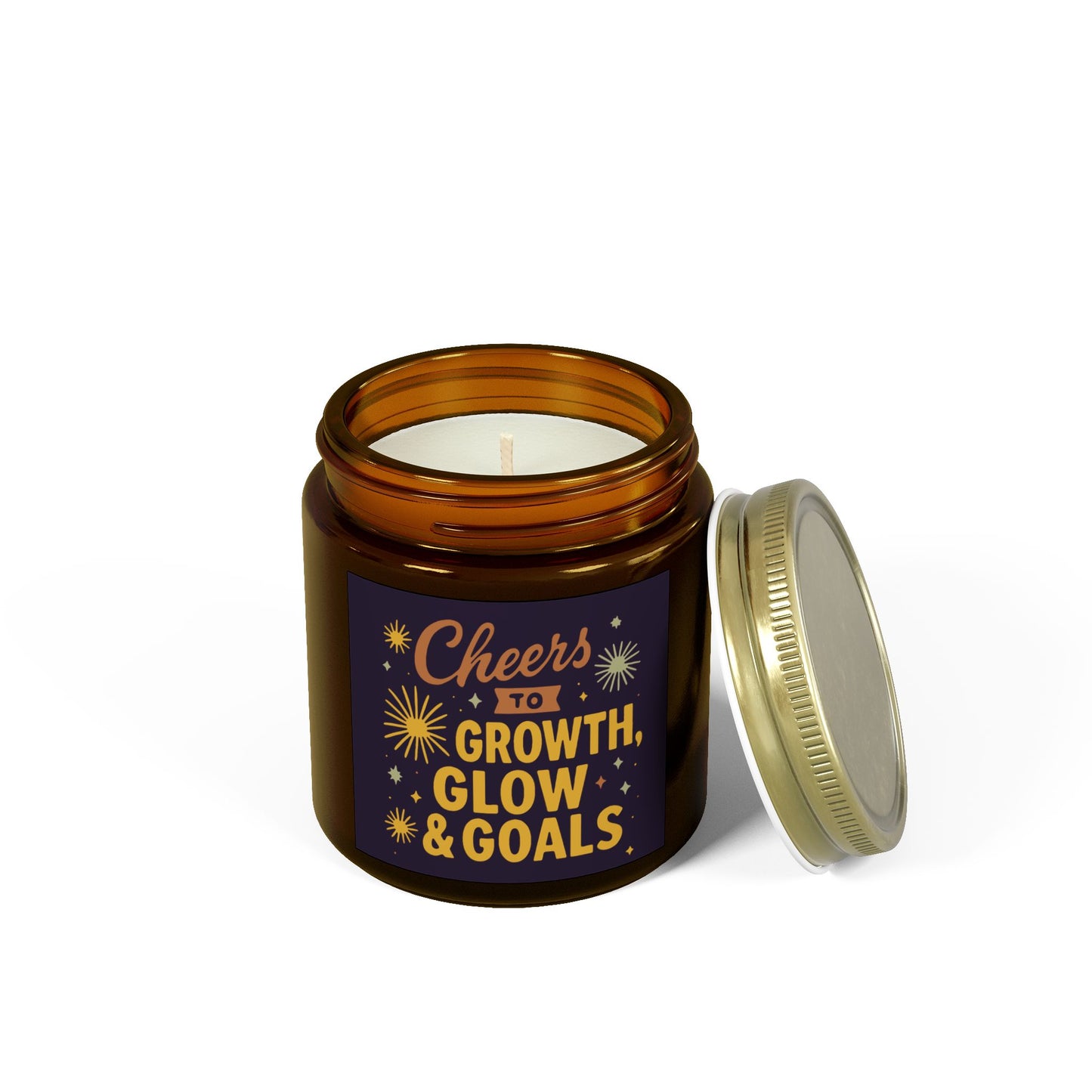 Inspirational Scented Candle, Cheers to Growth, Glow & Goals, Motivational Gift, Home Decor, New Year Vibes Candle, Relaxation