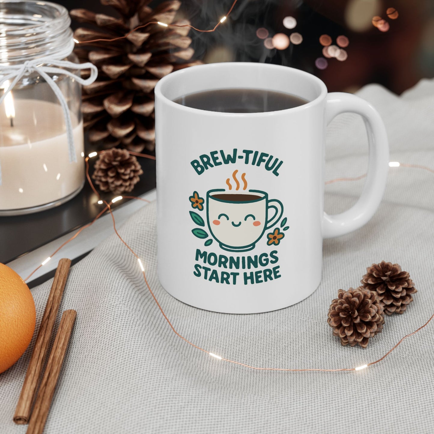 Botanical Ceramic Mug, Coffee Cup, Tea Mug, Gifts for Plant Lovers, Home Decor, Mother's Day, Inspirational Quote