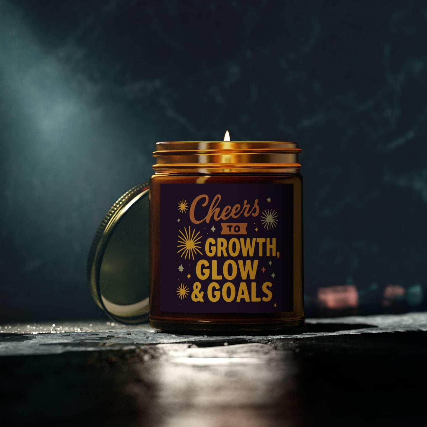 Inspirational Scented Candle, Cheers to Growth, Glow & Goals, Motivational Gift, Home Decor, New Year Vibes Candle, Relaxation