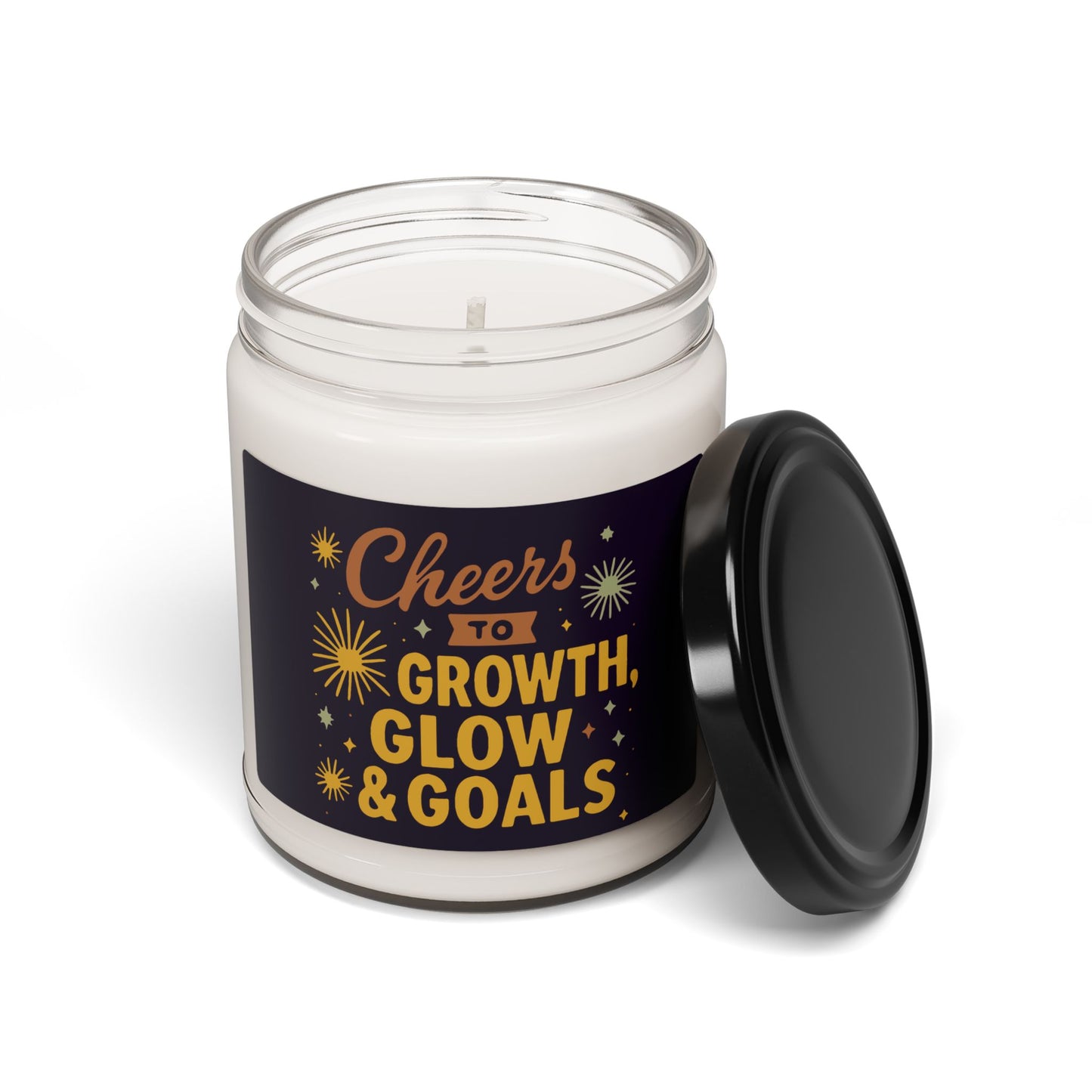 Inspirational Scented Soy Candle, Cheers to Growth, Glow & Goals, Motivational Gift, Home Decor, Wellness Candle, Relaxation