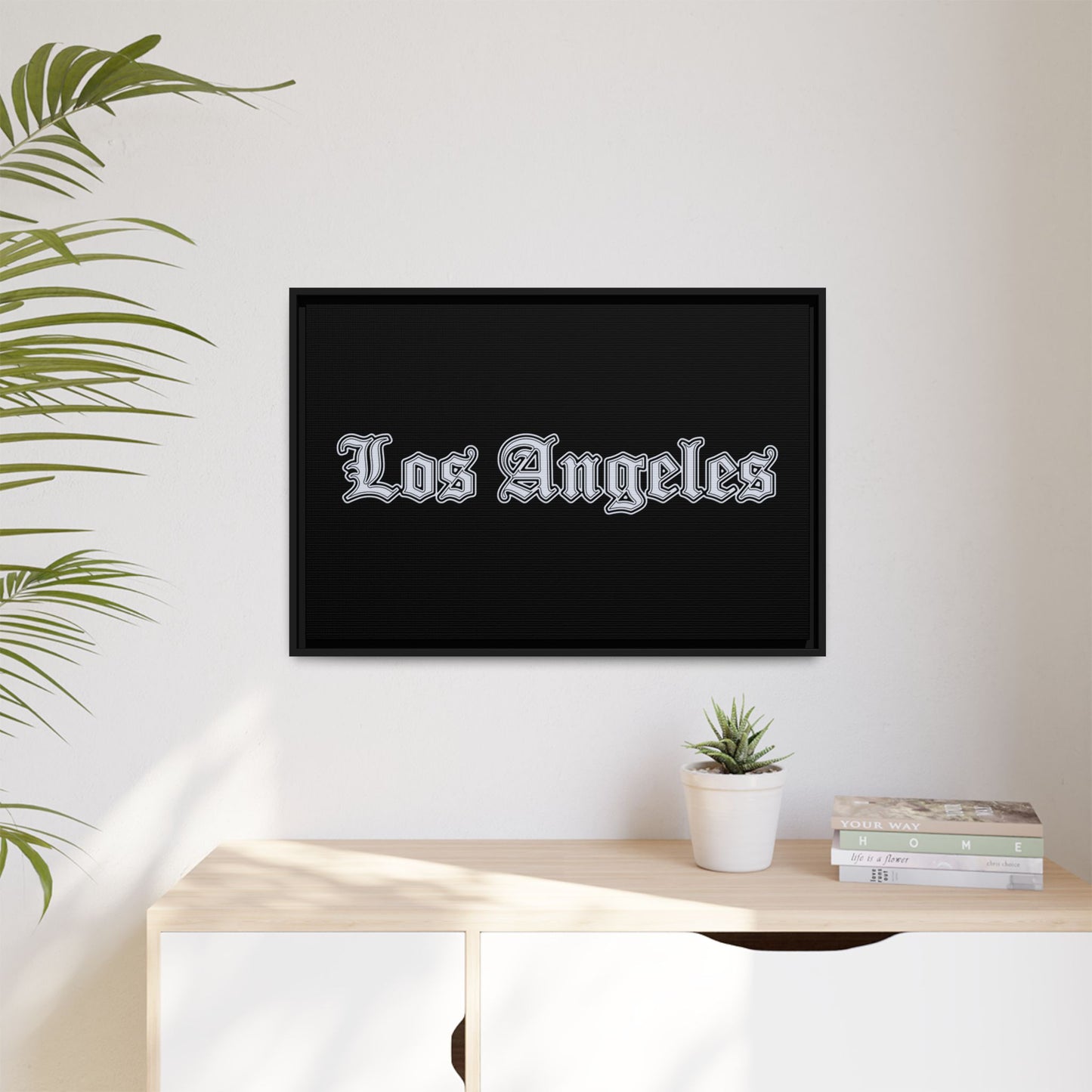 Los Angeles Matte Canvas Art, Framed Wall Decor, Urban Home Art, City Poster, Gift for Angelenos, Modern Art Piece - Silver Edition