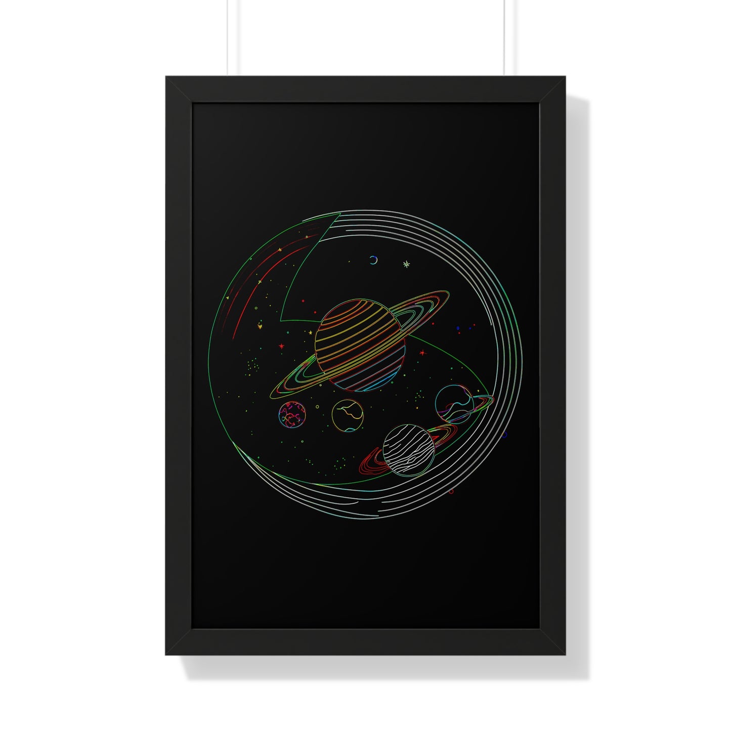 Cosmic Planetary Framed Vertical Poster, Space Art Decor, Astronomy Gift, Home Wall Art, Celestial Decoration, Galaxy Print
