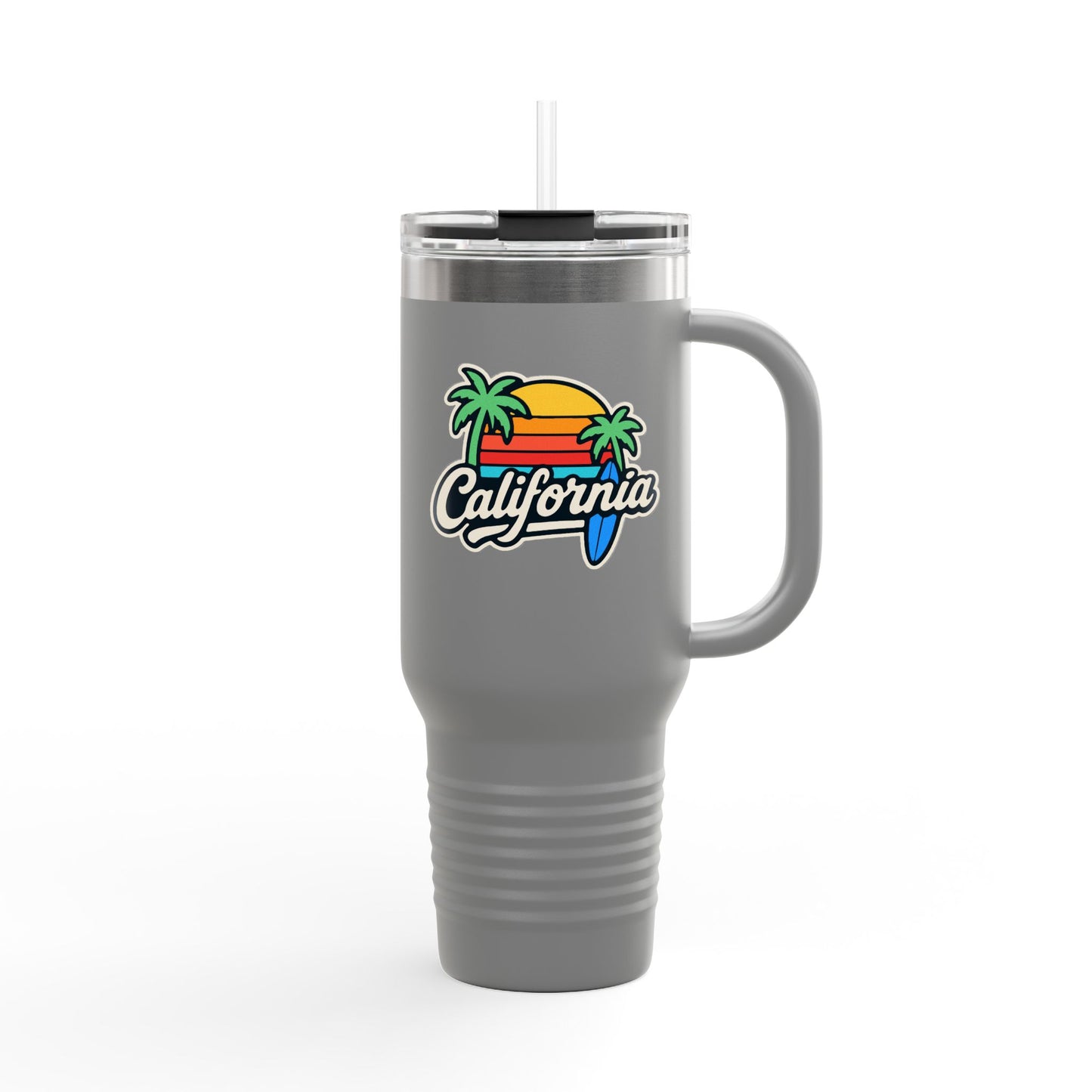 California Insulated Travel Mug - 40oz, Perfect for Road Trips, Outdoor Adventures, Gift for Travelers, Beach Lovers, Summer Vibes