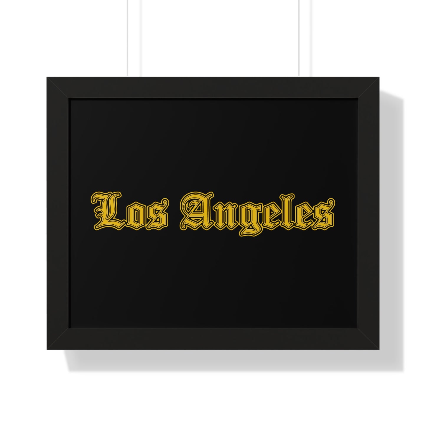 Los Angeles Framed Poster, Urban Wall Art for Home Decor, Cityscape Gift, Interior Design Accent, Modern Typography Decor - Golden Edition
