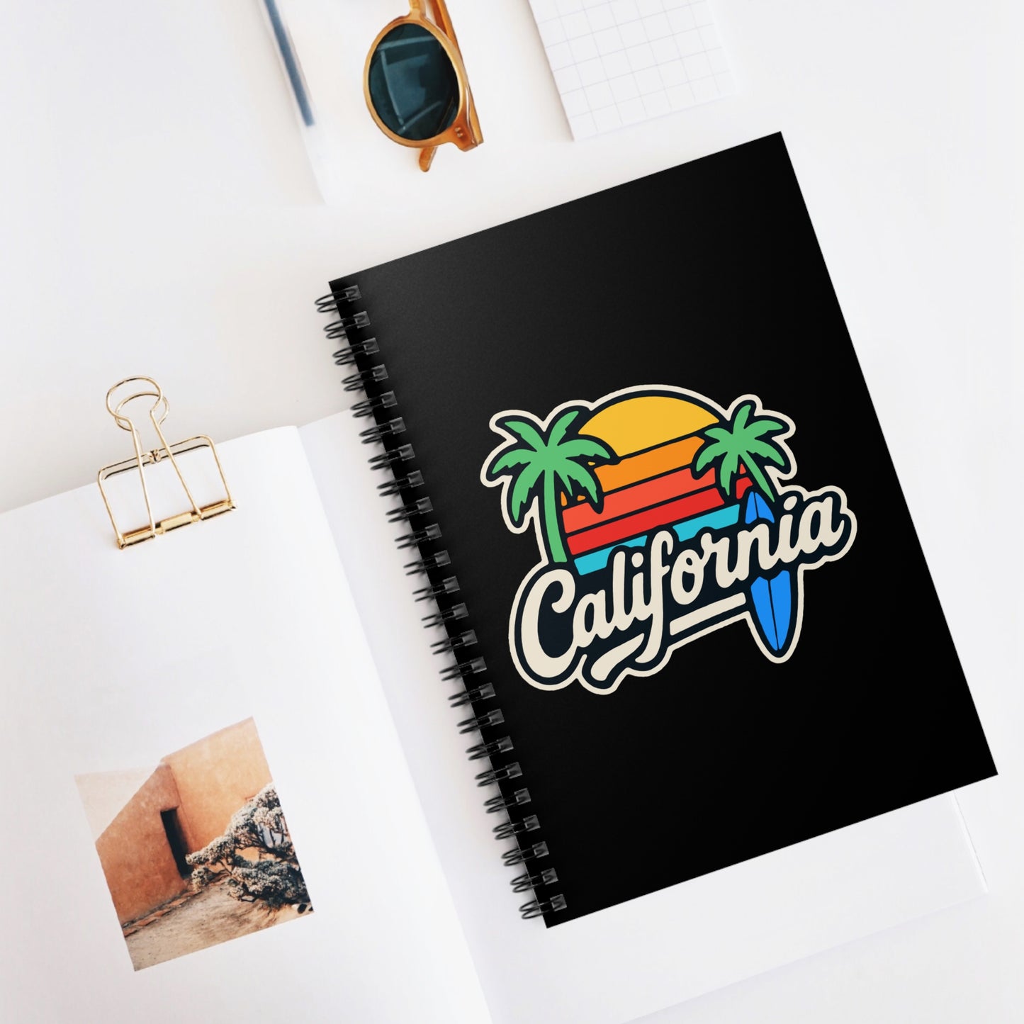 California Surf Vibes - Spiral Notebook