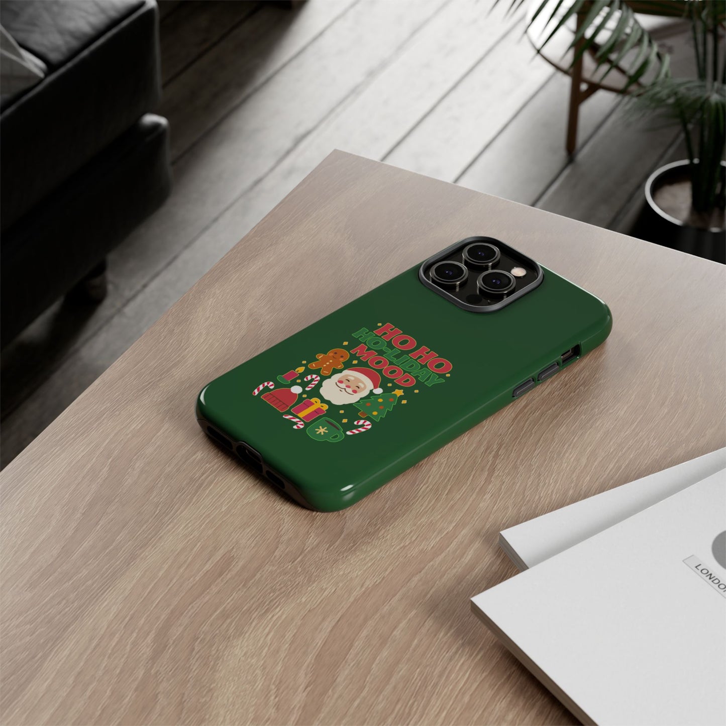 Christmas Phone Case, Ho Ho Ho-liday Mood, Festive Phone Cover, Santa Christmas Accessory, Holiday Gift, Winter Vibes
