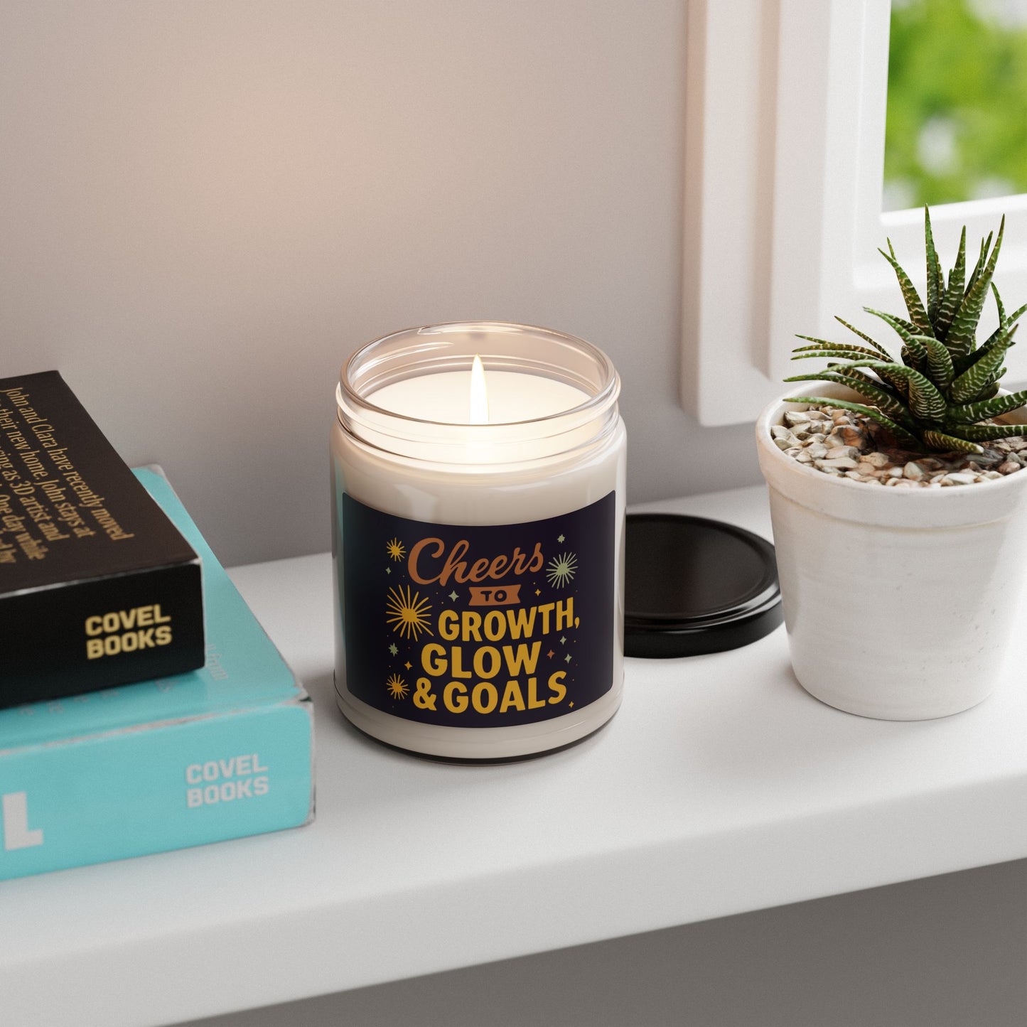 Inspirational Scented Soy Candle, Cheers to Growth, Glow & Goals, Motivational Gift, Home Decor, Wellness Candle, Relaxation