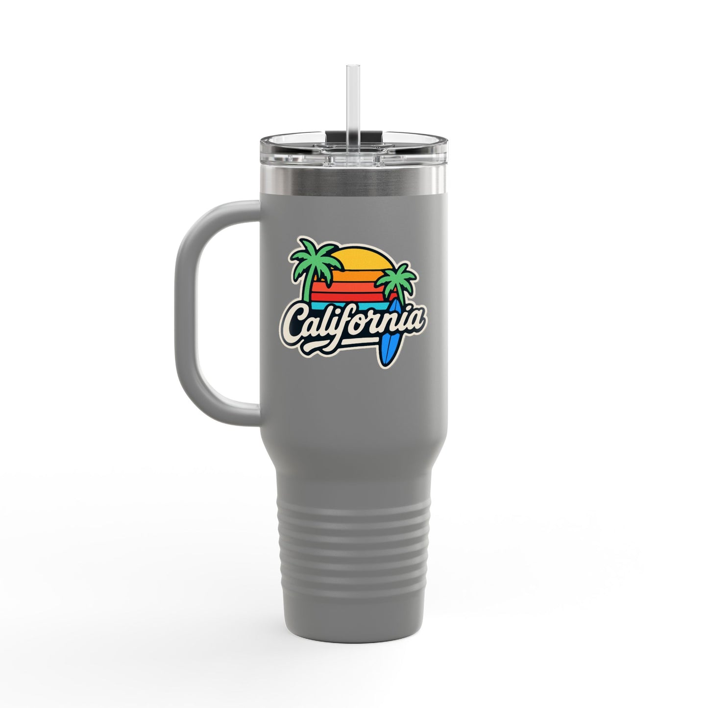 California Insulated Travel Mug - 40oz, Perfect for Road Trips, Outdoor Adventures, Gift for Travelers, Beach Lovers, Summer Vibes