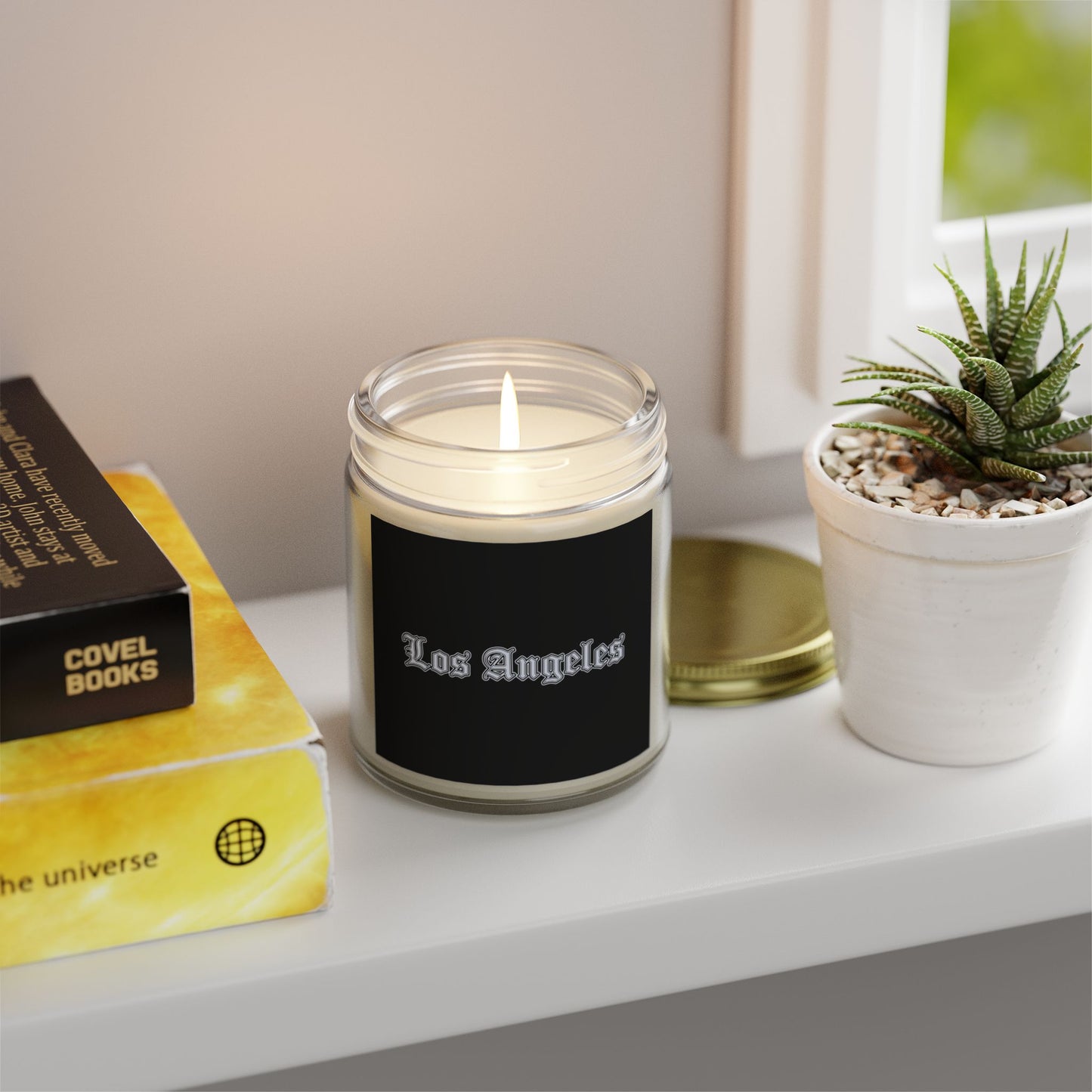 Los Angeles Scented Candles - Coconut Apricot Wax, Relaxing Home Decor, Gifts for Her, Aromatherapy, Birthday Present, Candle Lover - Silver Edition