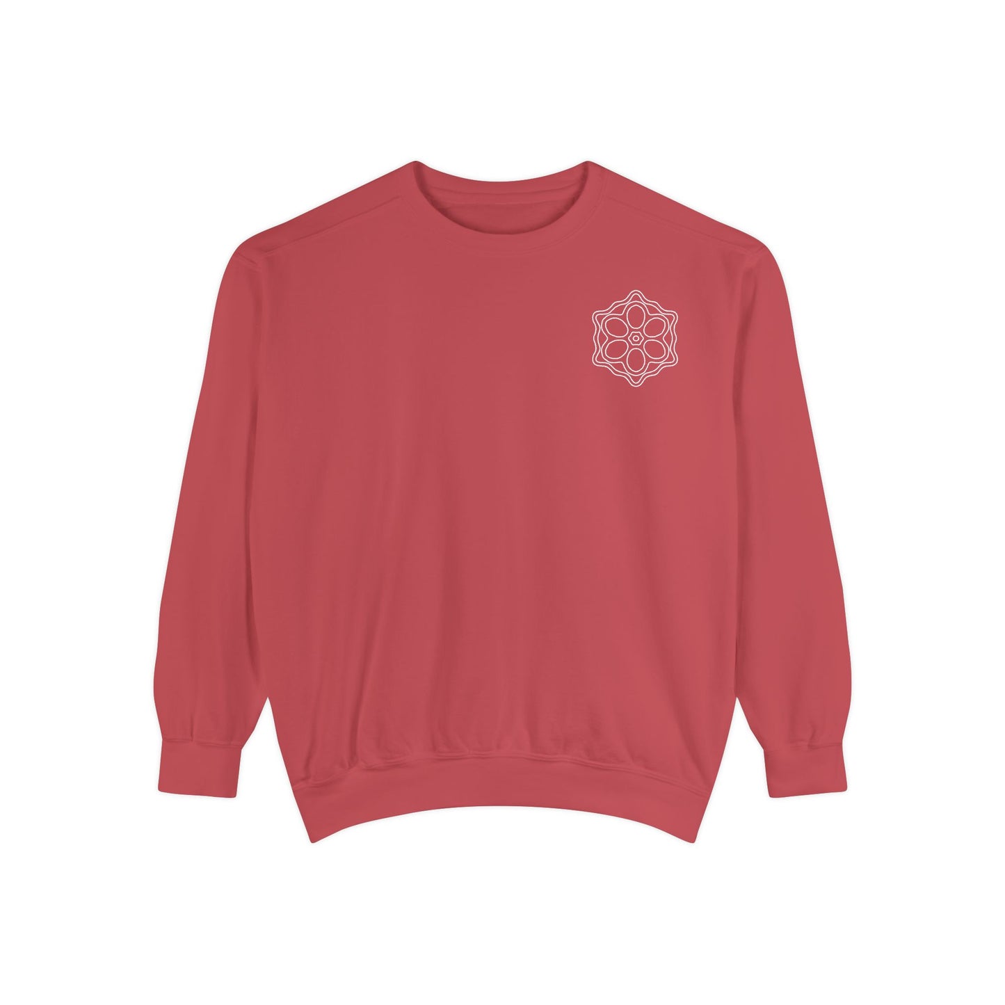 Garment-Dyed Sweatshirt with Elegant Floral Design, Cozy Unisex Sweater, Fashionable Casual Wear, Gift for Her, Perfect for Spring Style