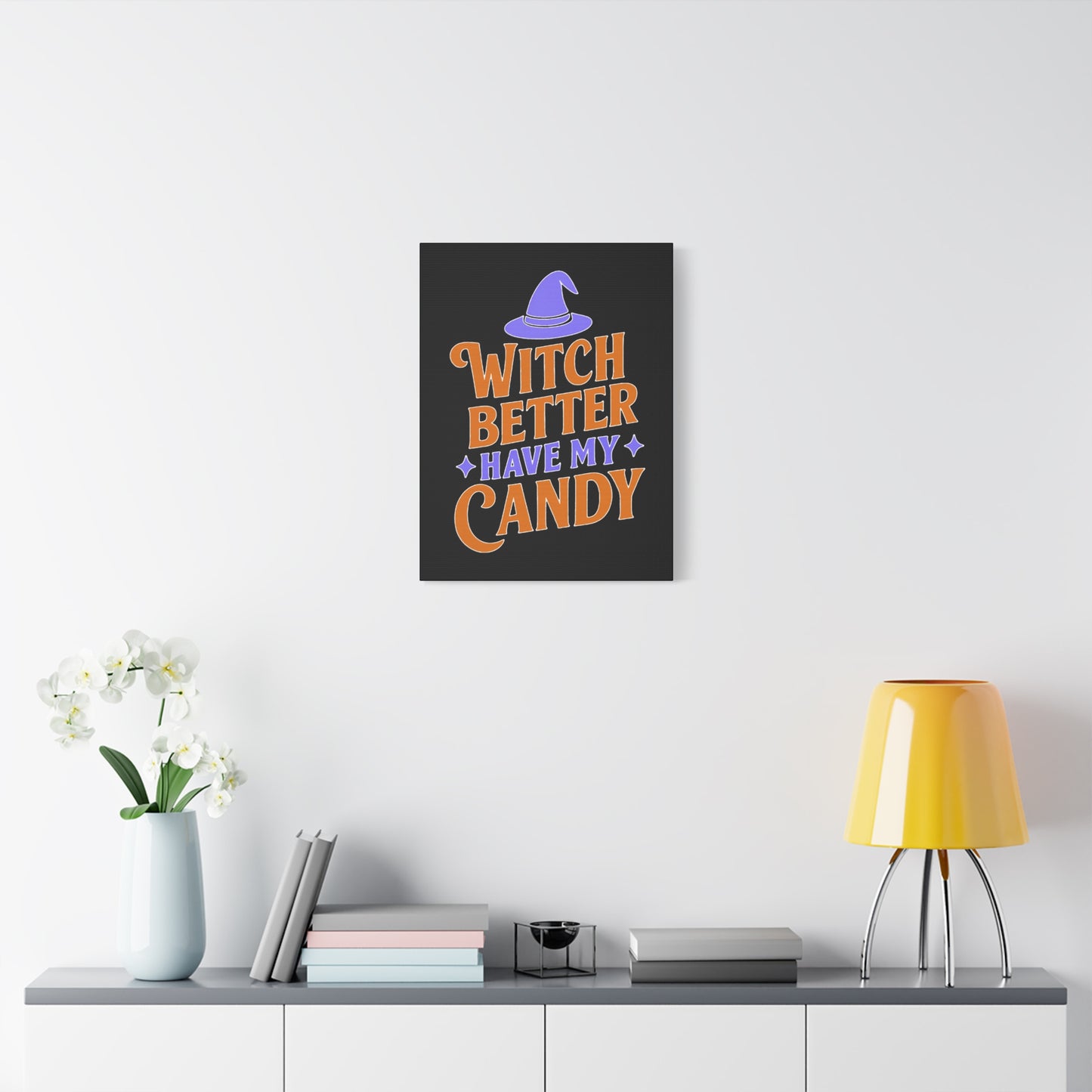 Halloween Canvas Wall Art, Witch Better Have My Candy Sign, Spooky Decor, Trick or Treat Wall Hanging, Fall Home Decor, October Celebration