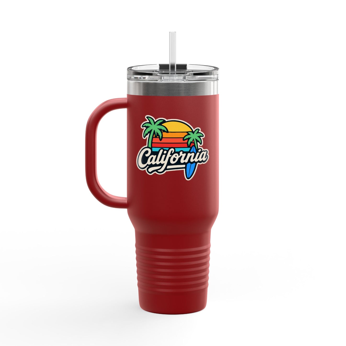 California Insulated Travel Mug - 40oz, Perfect for Road Trips, Outdoor Adventures, Gift for Travelers, Beach Lovers, Summer Vibes