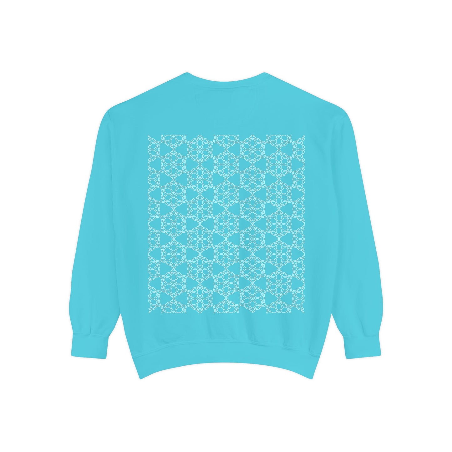 Garment-Dyed Sweatshirt with Elegant Floral Design, Cozy Unisex Sweater, Fashionable Casual Wear, Gift for Her, Perfect for Spring Style