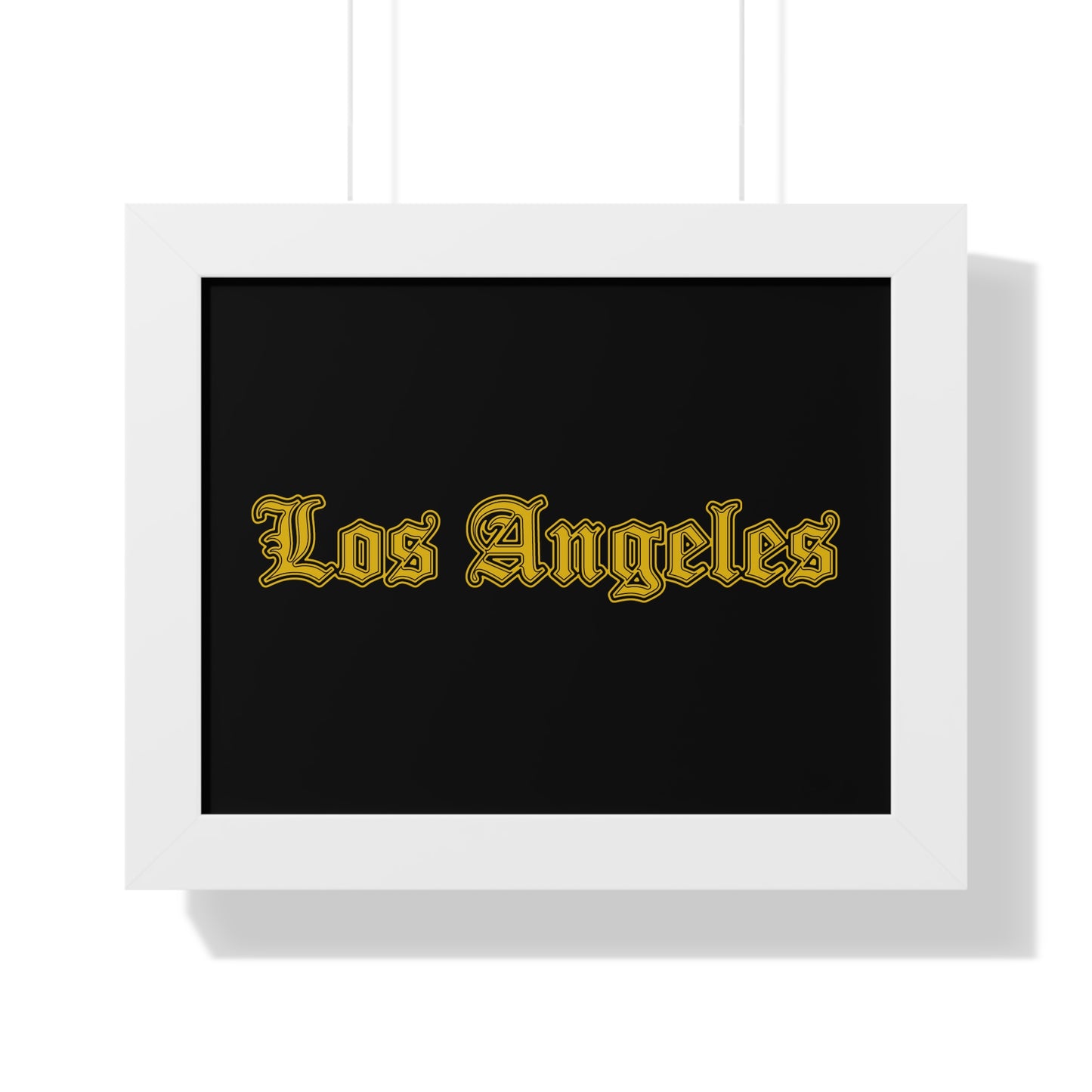 Los Angeles Framed Poster, Urban Wall Art for Home Decor, Cityscape Gift, Interior Design Accent, Modern Typography Decor - Golden Edition