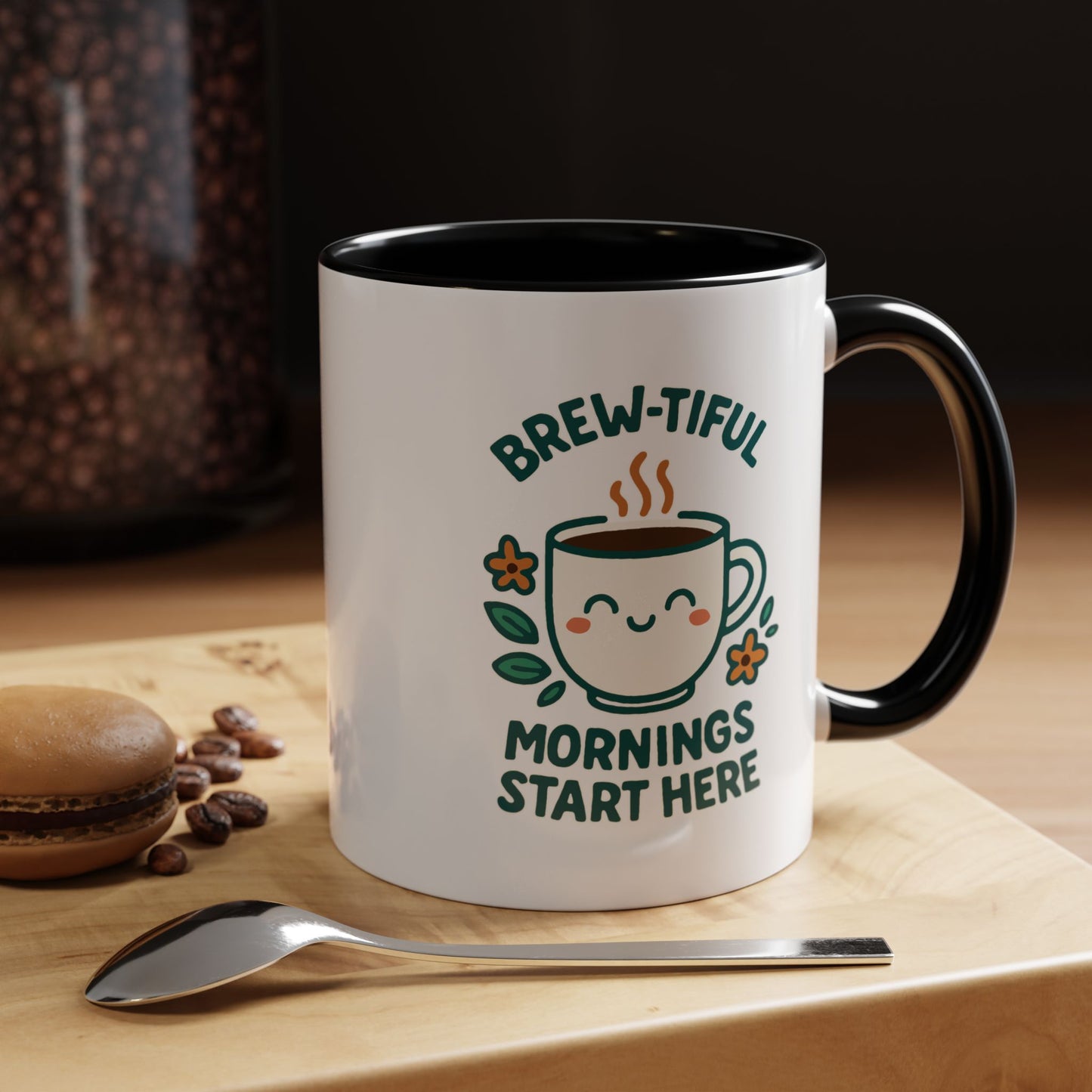 Brew-tiful Mornings Coffee Mug, Cute Coffee Cup for Morning Rituals, Perfect Gift for Coffee Lovers, Birthdays, Home Decor