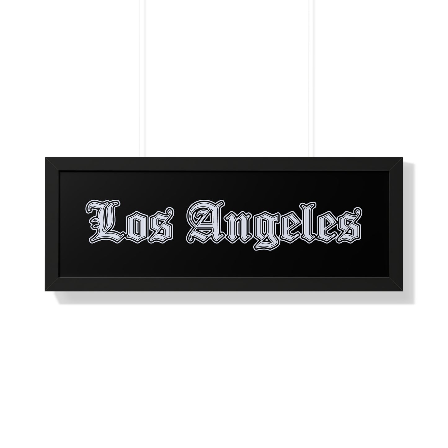 Los Angeles Framed Horizontal Poster, Wall Art, Home Decor, Gift for LA Lovers, Modern Wall Art, Interior Decoration - Silver Edition