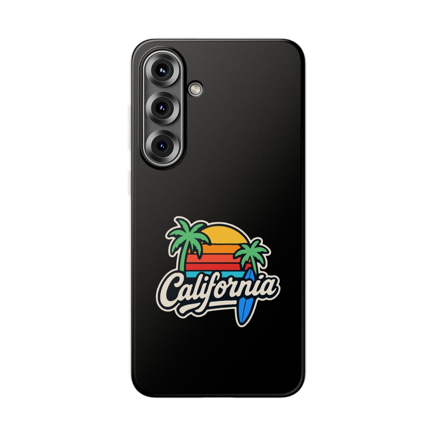 California Sunset Flexi Case, Tropical Phone Cover, Summer Vibe Accessory, Surfer Gift, Personalized Mobile Case