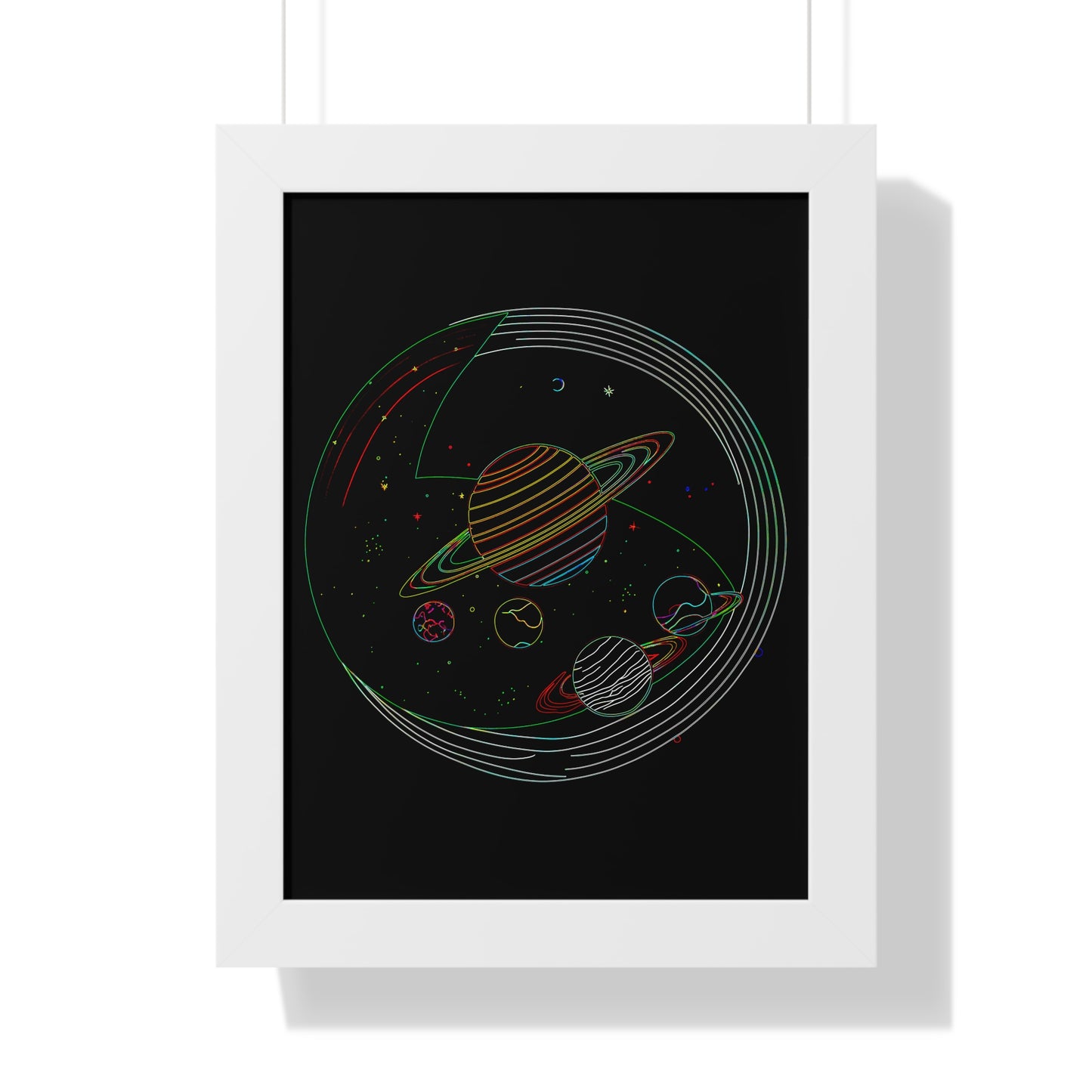 Cosmic Planetary Framed Vertical Poster, Space Art Decor, Astronomy Gift, Home Wall Art, Celestial Decoration, Galaxy Print