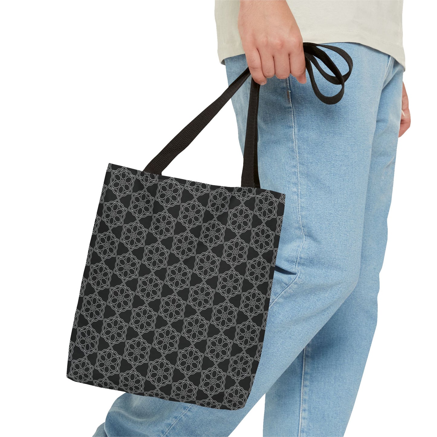 Chic Monochrome Tote Bag, Stylish Shopping, Travel, Everyday Use, Gift, Minimalist Decor