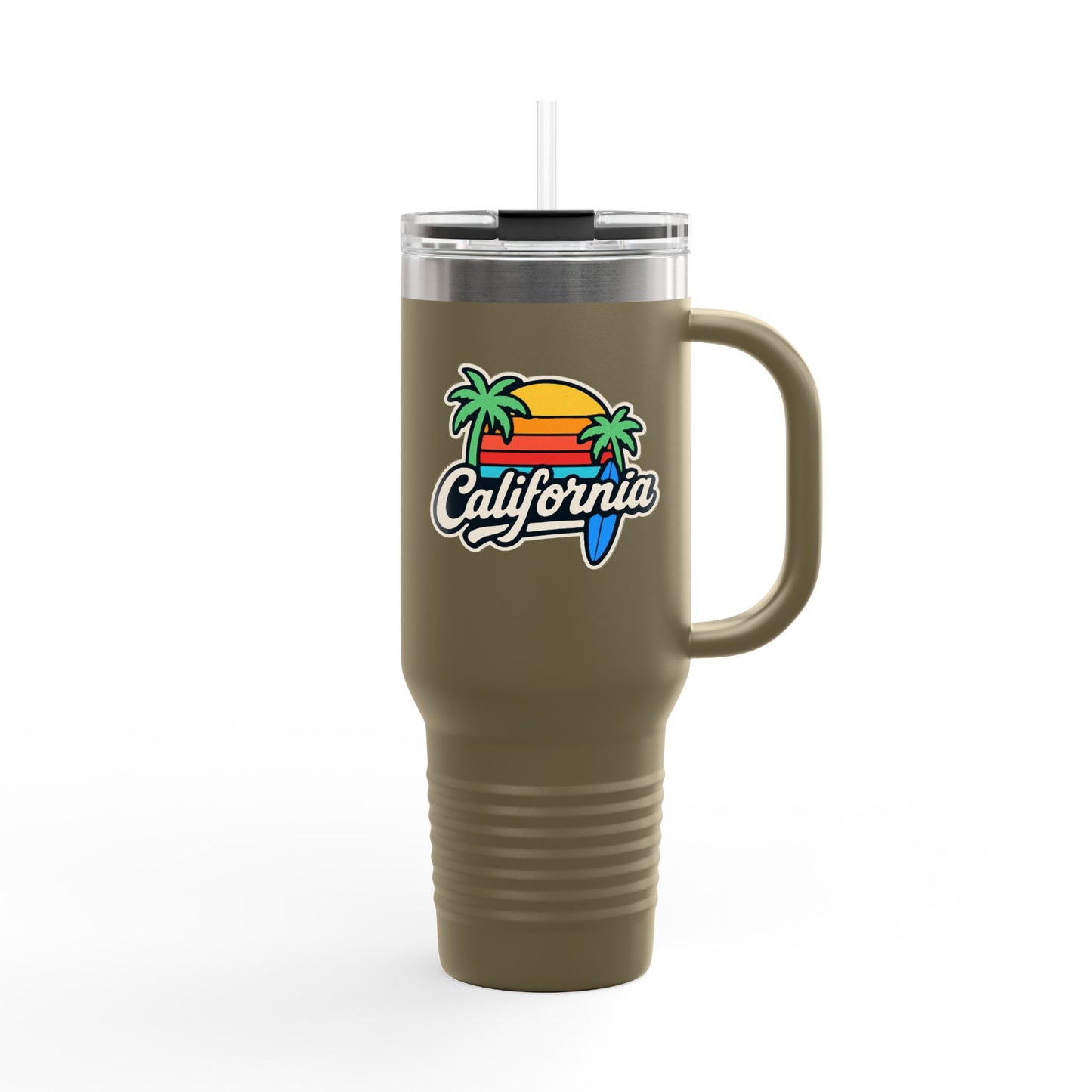 California Insulated Travel Mug - 40oz, Perfect for Road Trips, Outdoor Adventures, Gift for Travelers, Beach Lovers, Summer Vibes