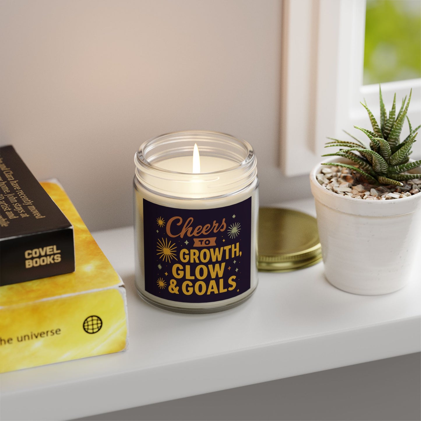 Inspirational Scented Candle, Cheers to Growth, Glow & Goals, Motivational Gift, Home Decor, New Year Vibes Candle, Relaxation