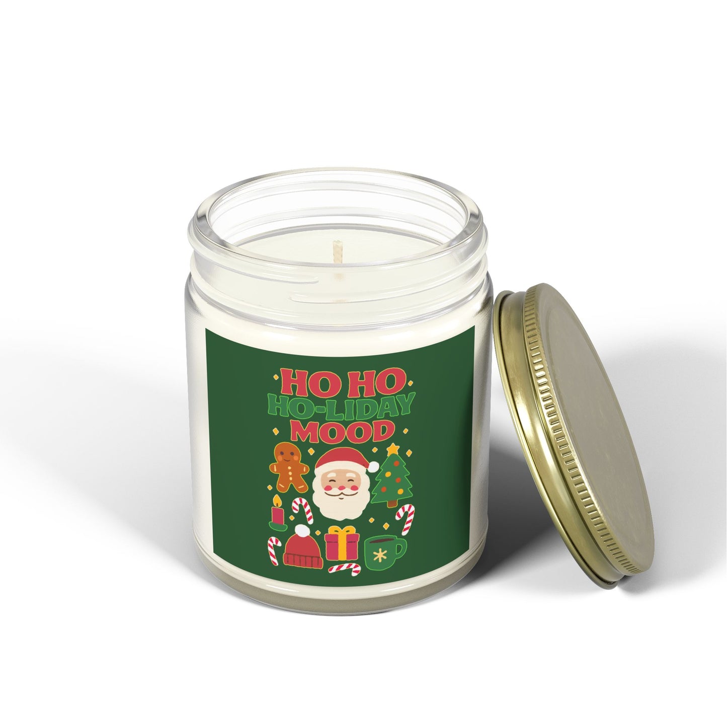 Ho Ho Ho-liday Mood Scented Candle, Coconut Apricot Wax, Relaxing Home Decor, Gift for Xmas Lovers, Cozy Atmosphere, Aromatherapy