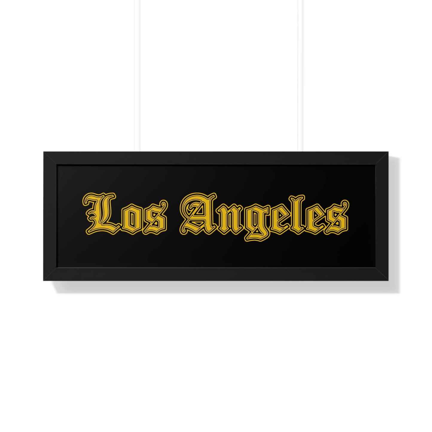 Los Angeles Framed Poster, Urban Wall Art for Home Decor, Cityscape Gift, Interior Design Accent, Modern Typography Decor - Golden Edition