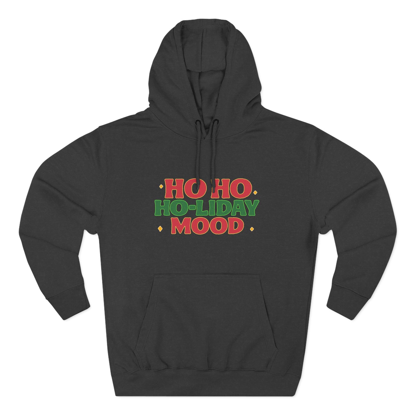 Festive Fleece Hoodie, Ho Ho Ho-liday Mood, Eye-catching Design for Holidays
