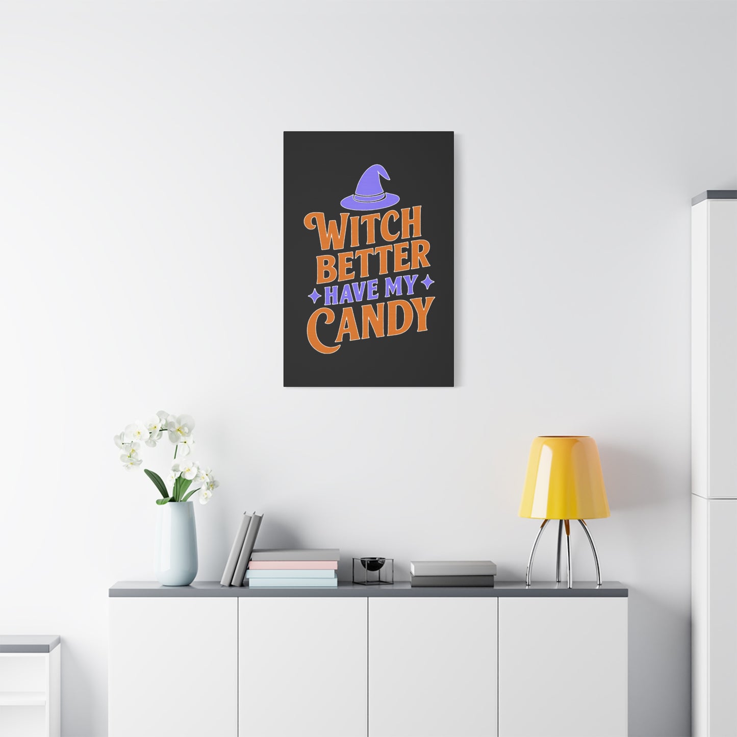 Halloween Canvas Wall Art, Witch Better Have My Candy Sign, Spooky Decor, Trick or Treat Wall Hanging, Fall Home Decor, October Celebration