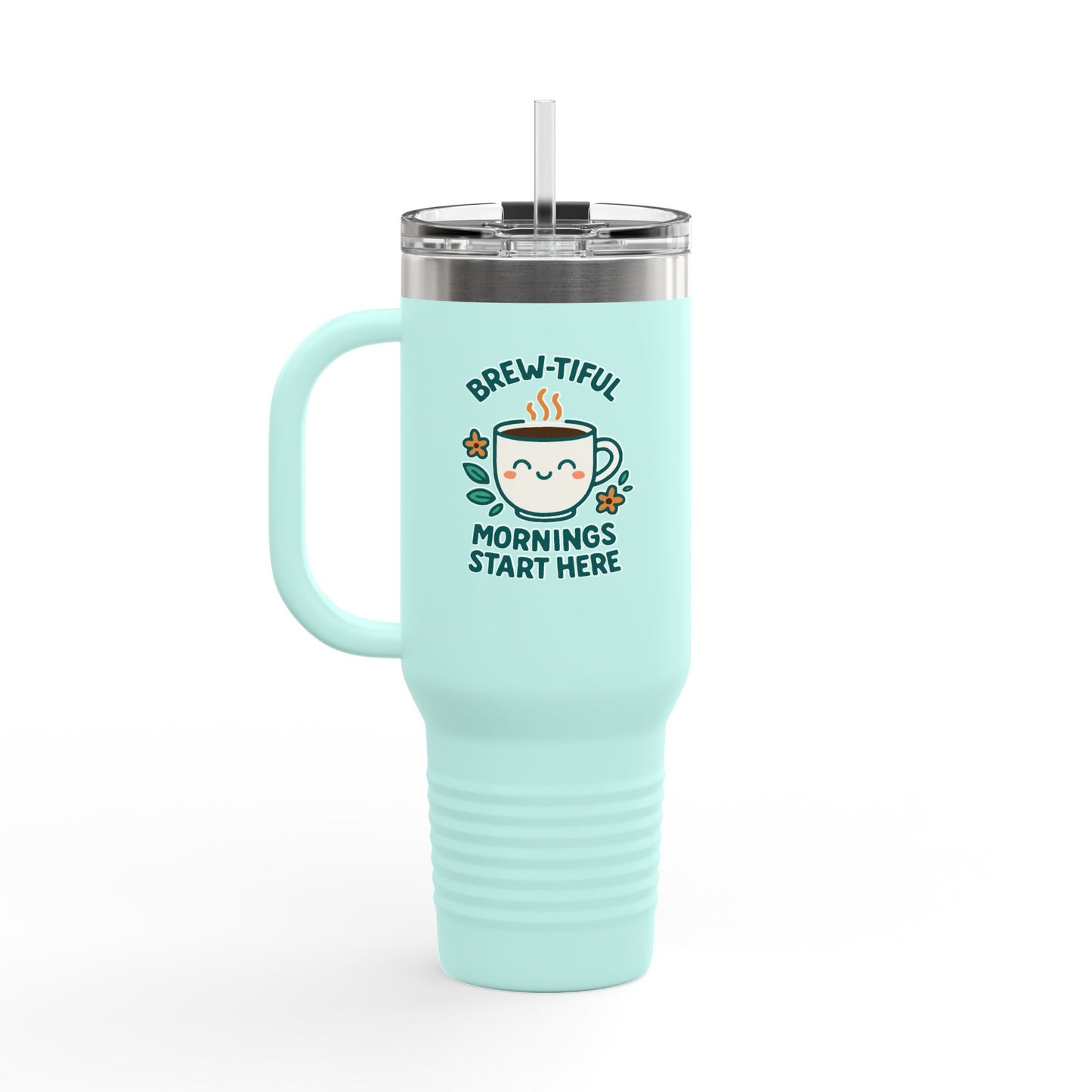 Brew-tiful Insulated Travel Mug, 40oz - Perfect for Coffee Lovers, On-the-Go, Travel, Camping, Office, Gifts