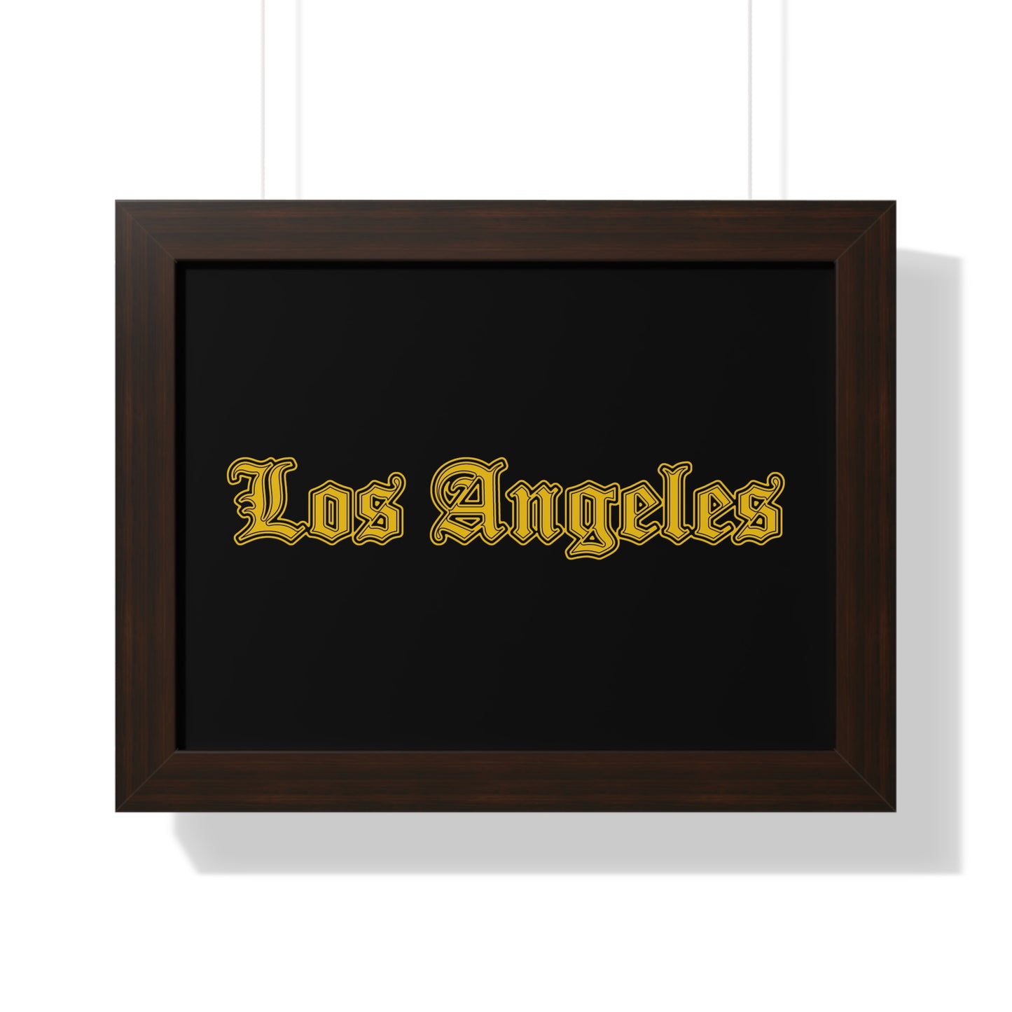 Los Angeles Framed Poster, Urban Wall Art for Home Decor, Cityscape Gift, Interior Design Accent, Modern Typography Decor - Golden Edition
