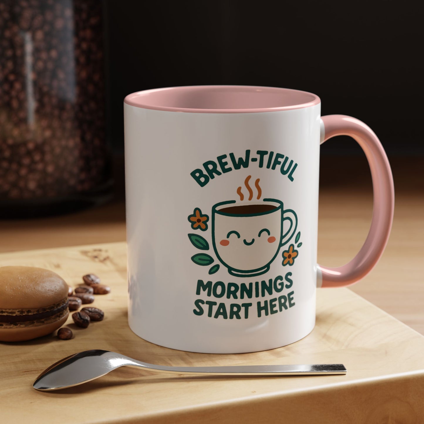 Brew-tiful Mornings Coffee Mug, Cute Coffee Cup for Morning Rituals, Perfect Gift for Coffee Lovers, Birthdays, Home Decor