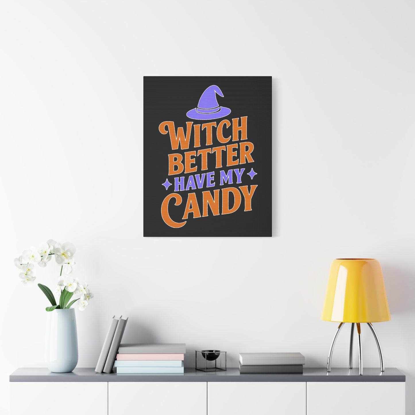 Halloween Canvas Wall Art, Witch Better Have My Candy Sign, Spooky Decor, Trick or Treat Wall Hanging, Fall Home Decor, October Celebration