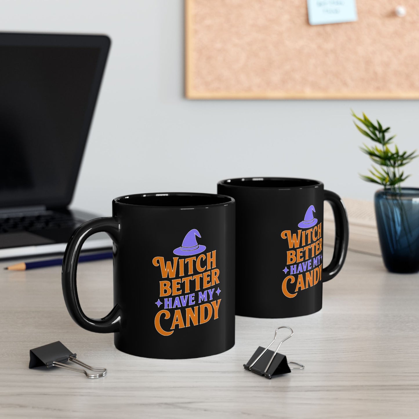Witchy Black Mug, Halloween Coffee Cup, Perfect for Spooky Season, Gift for Witches, Trick or Treat Drinkware, Halloween Party Essentials