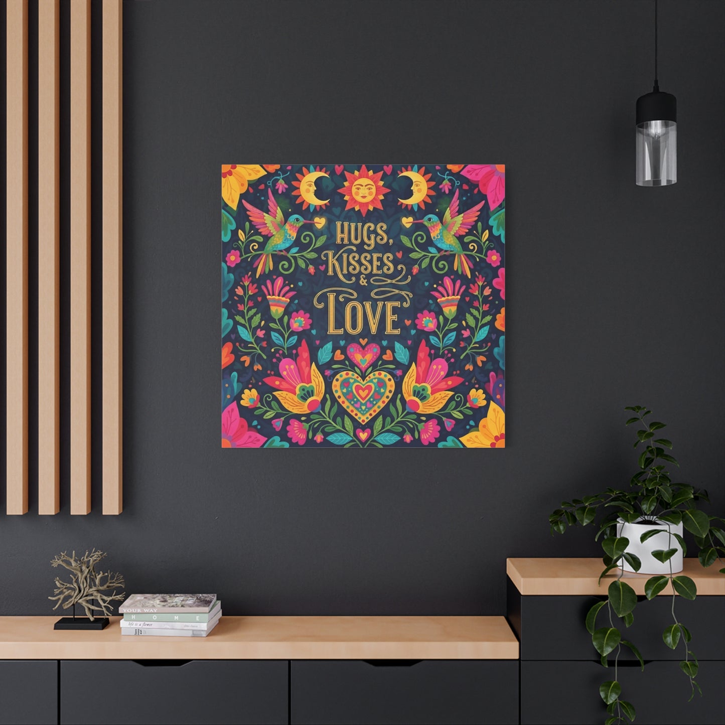 Hugs, Kisses & Love - Stretched Canvas