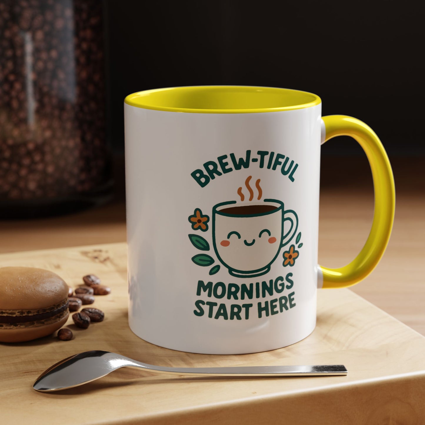Brew-tiful Mornings Coffee Mug, Cute Coffee Cup for Morning Rituals, Perfect Gift for Coffee Lovers, Birthdays, Home Decor