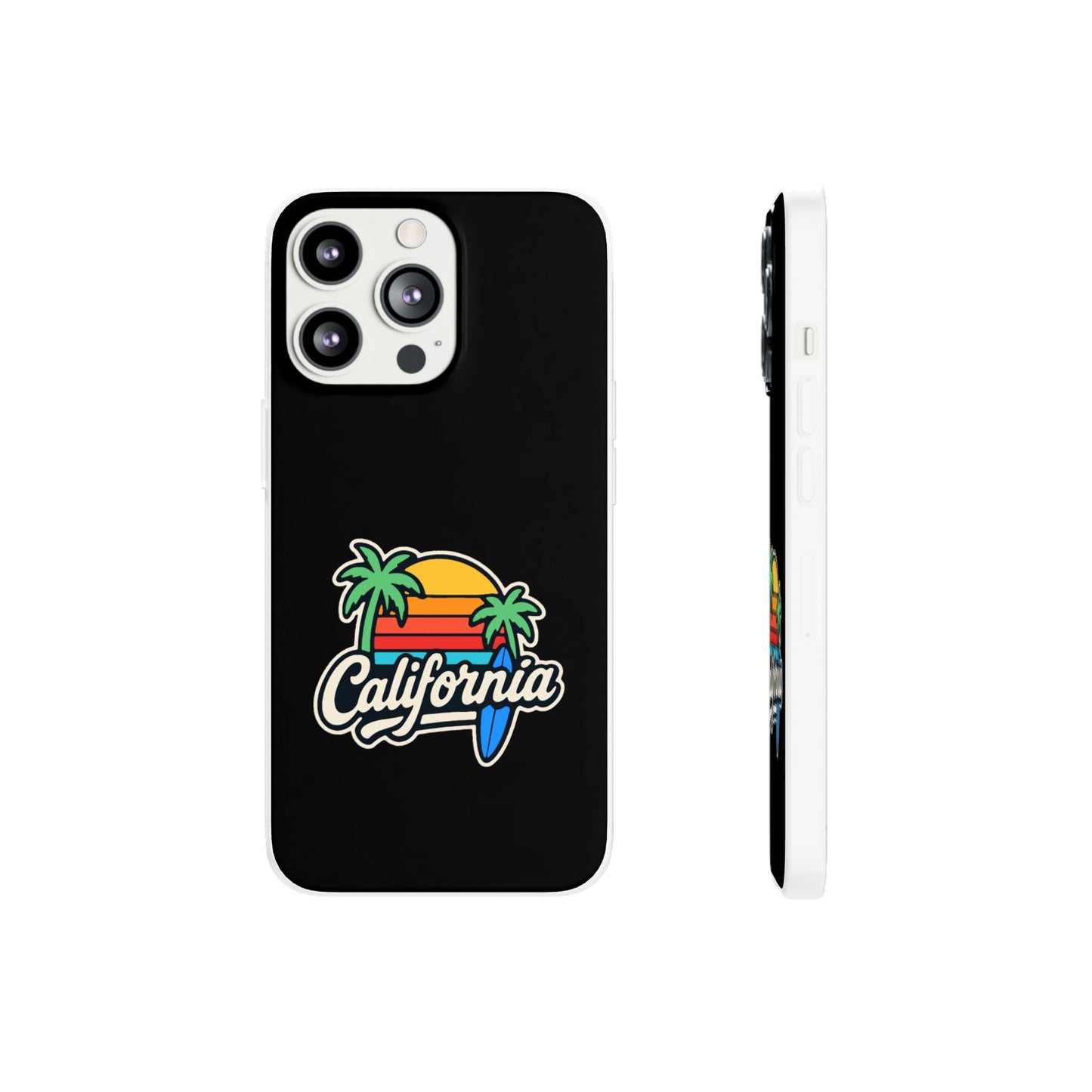 California Sunset Flexi Case, Tropical Phone Cover, Summer Vibe Accessory, Surfer Gift, Personalized Mobile Case