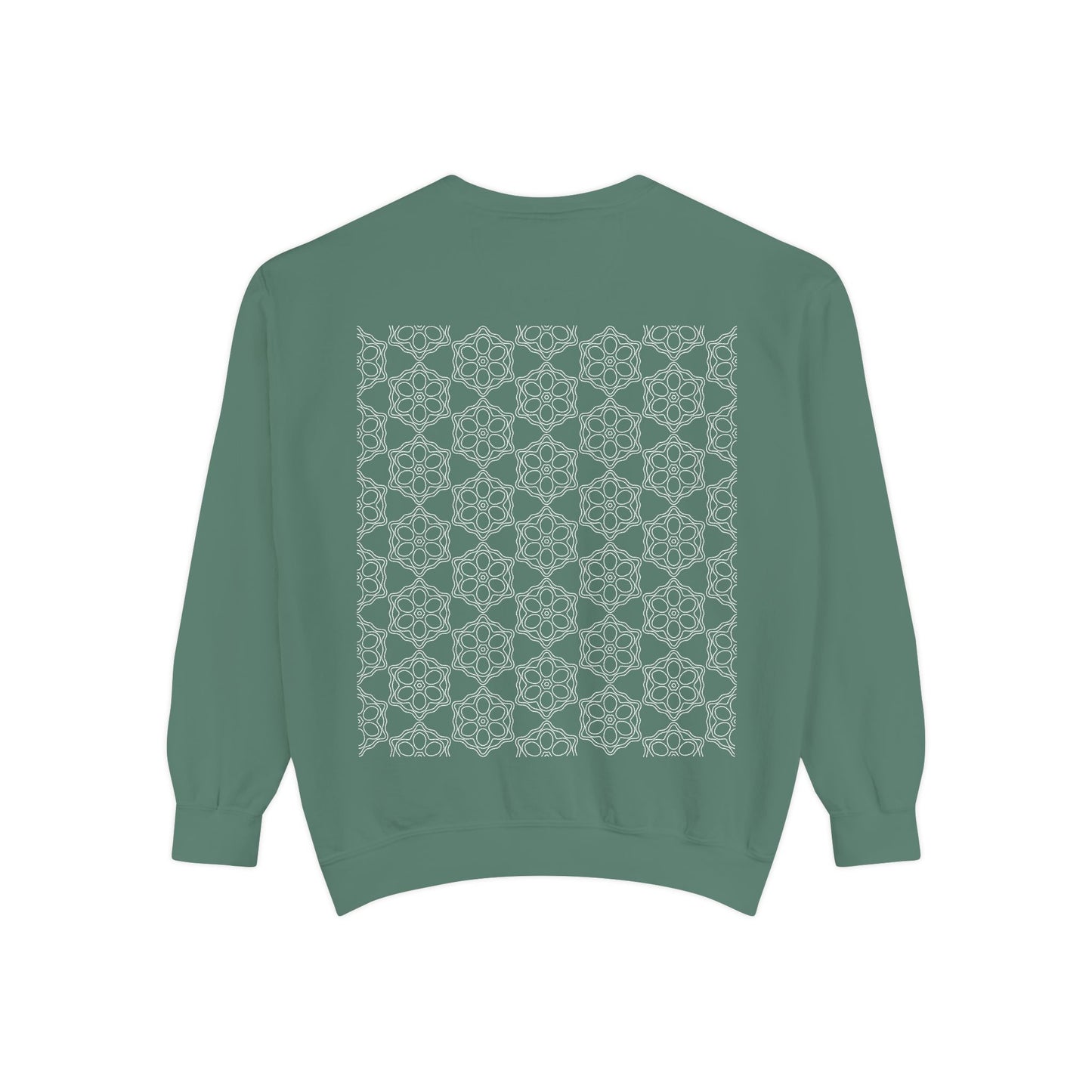 Garment-Dyed Sweatshirt with Elegant Floral Design, Cozy Unisex Sweater, Fashionable Casual Wear, Gift for Her, Perfect for Spring Style