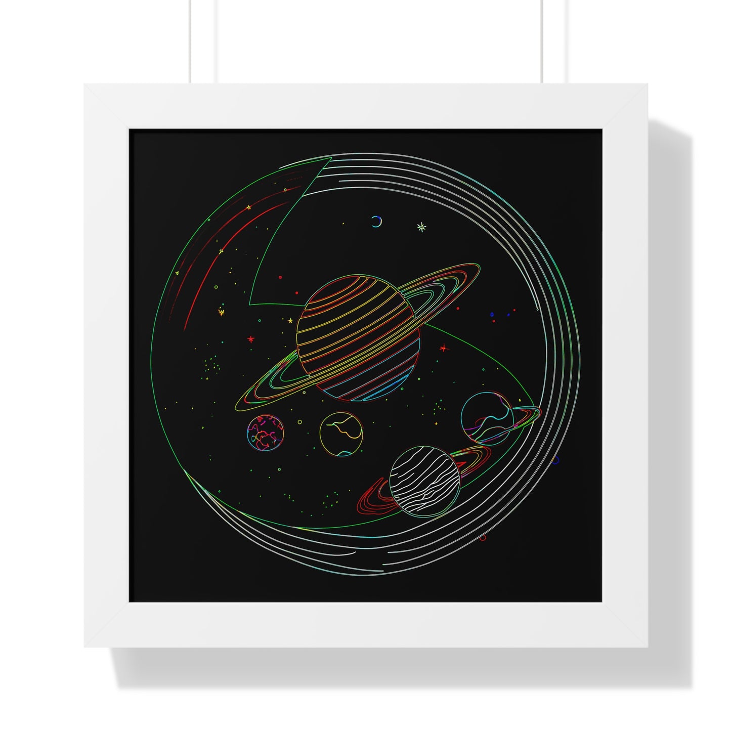 Cosmic Planetary Framed Vertical Poster, Space Art Decor, Astronomy Gift, Home Wall Art, Celestial Decoration, Galaxy Print