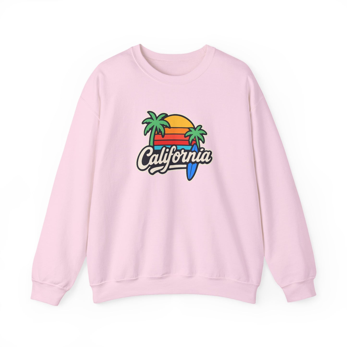 California Sunset Crewneck Sweatshirt, Cozy Sweatshirt, Unisex Pullover, Graphic Tee, Beach Lifestyle Apparel, Casual Wear, Gift for Him/Her