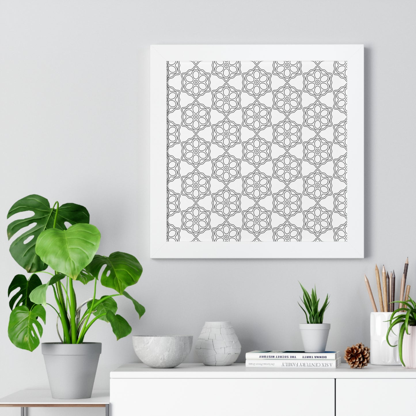 Elegant Geometric Framed Vertical Poster, Home Decor Art, Wall Art, Bohemian Vibes, Modern Design, Gift for Art Lovers