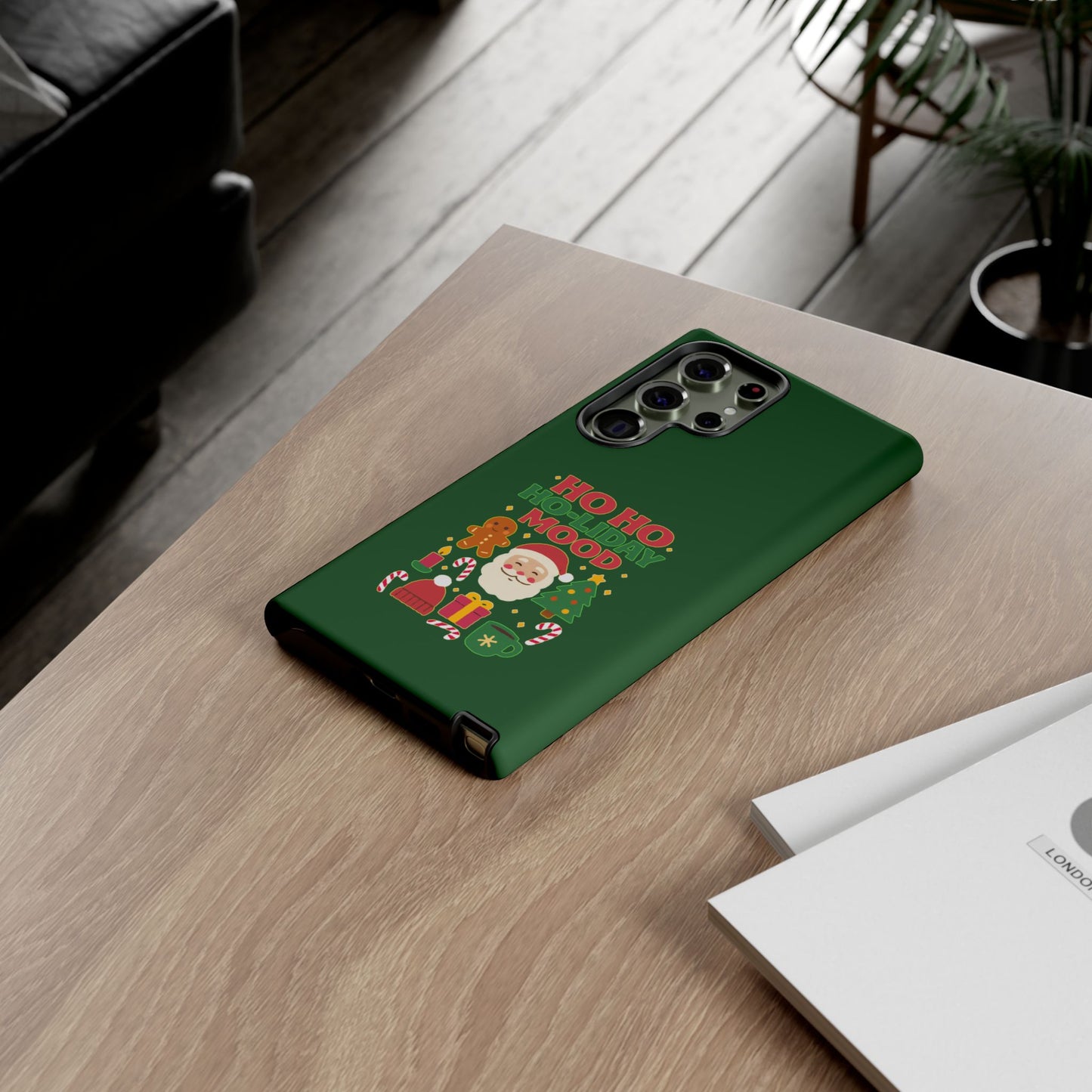 Christmas Phone Case, Ho Ho Ho-liday Mood, Festive Phone Cover, Santa Christmas Accessory, Holiday Gift, Winter Vibes