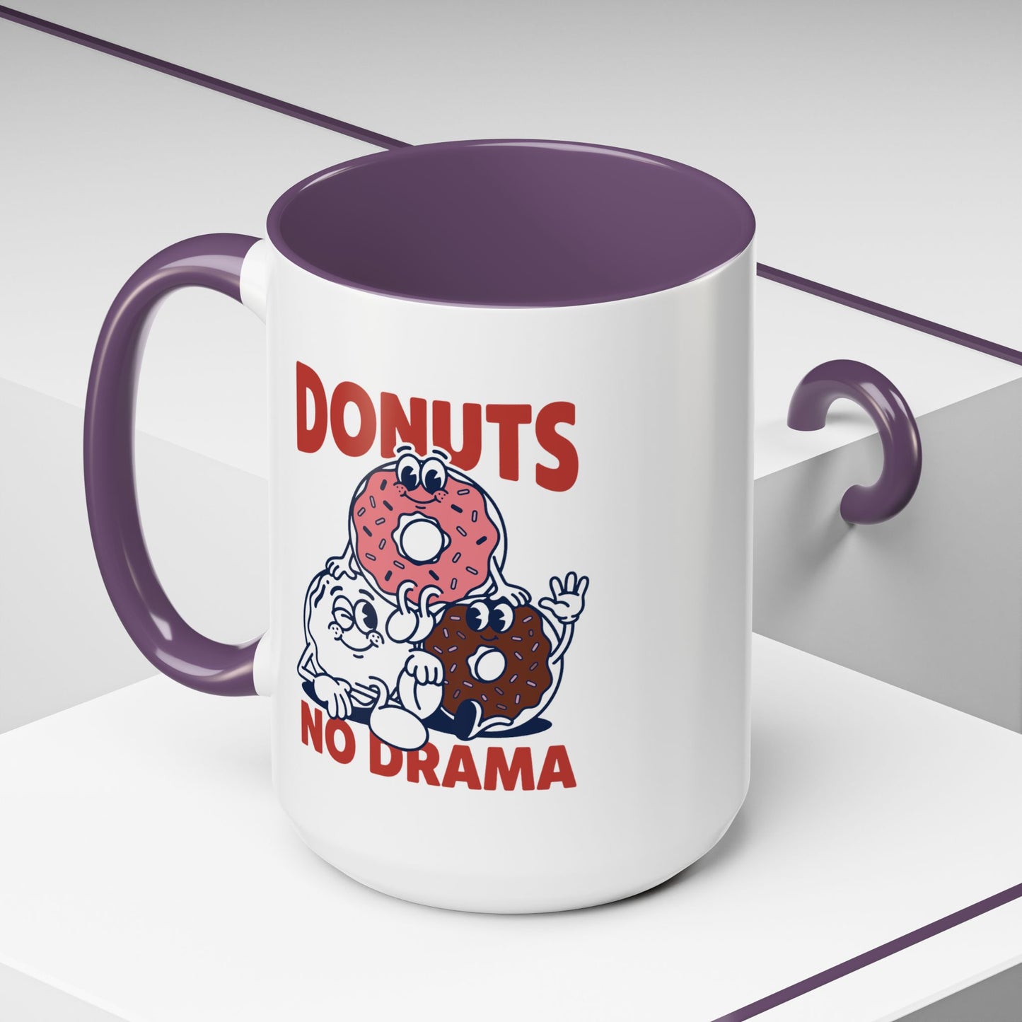 Donuts No Drama - Color Accent Mug