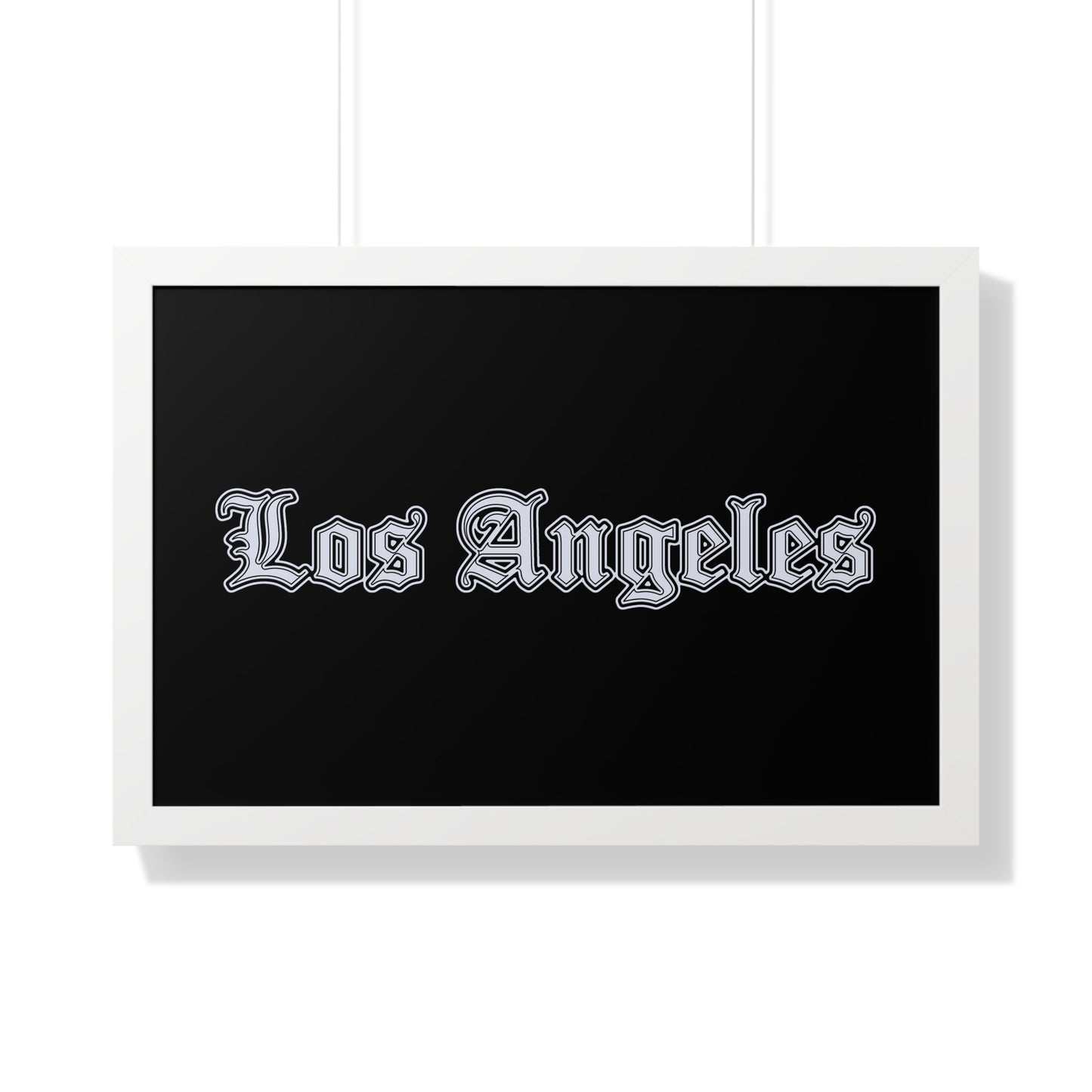 Los Angeles Framed Horizontal Poster, Wall Art, Home Decor, Gift for LA Lovers, Modern Wall Art, Interior Decoration - Silver Edition