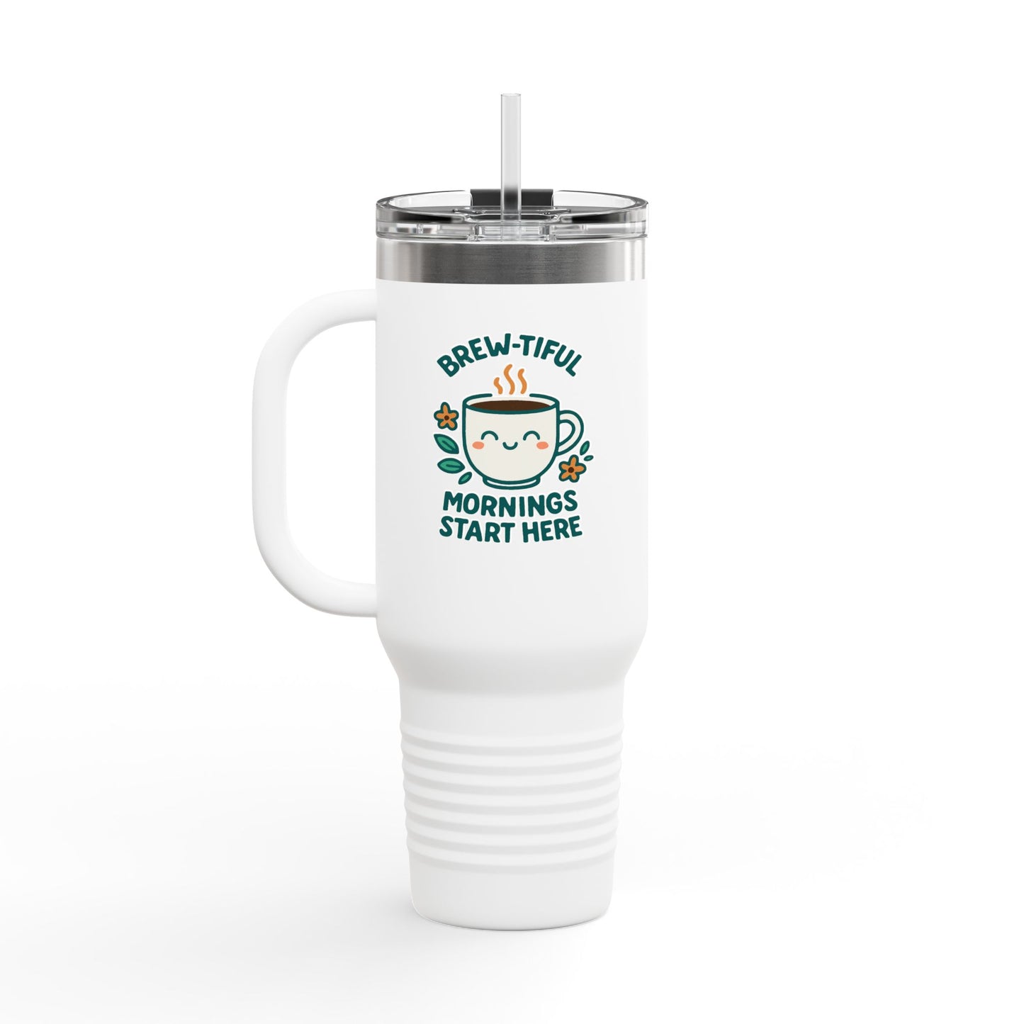 Brew-tiful Insulated Travel Mug, 40oz - Perfect for Coffee Lovers, On-the-Go, Travel, Camping, Office, Gifts