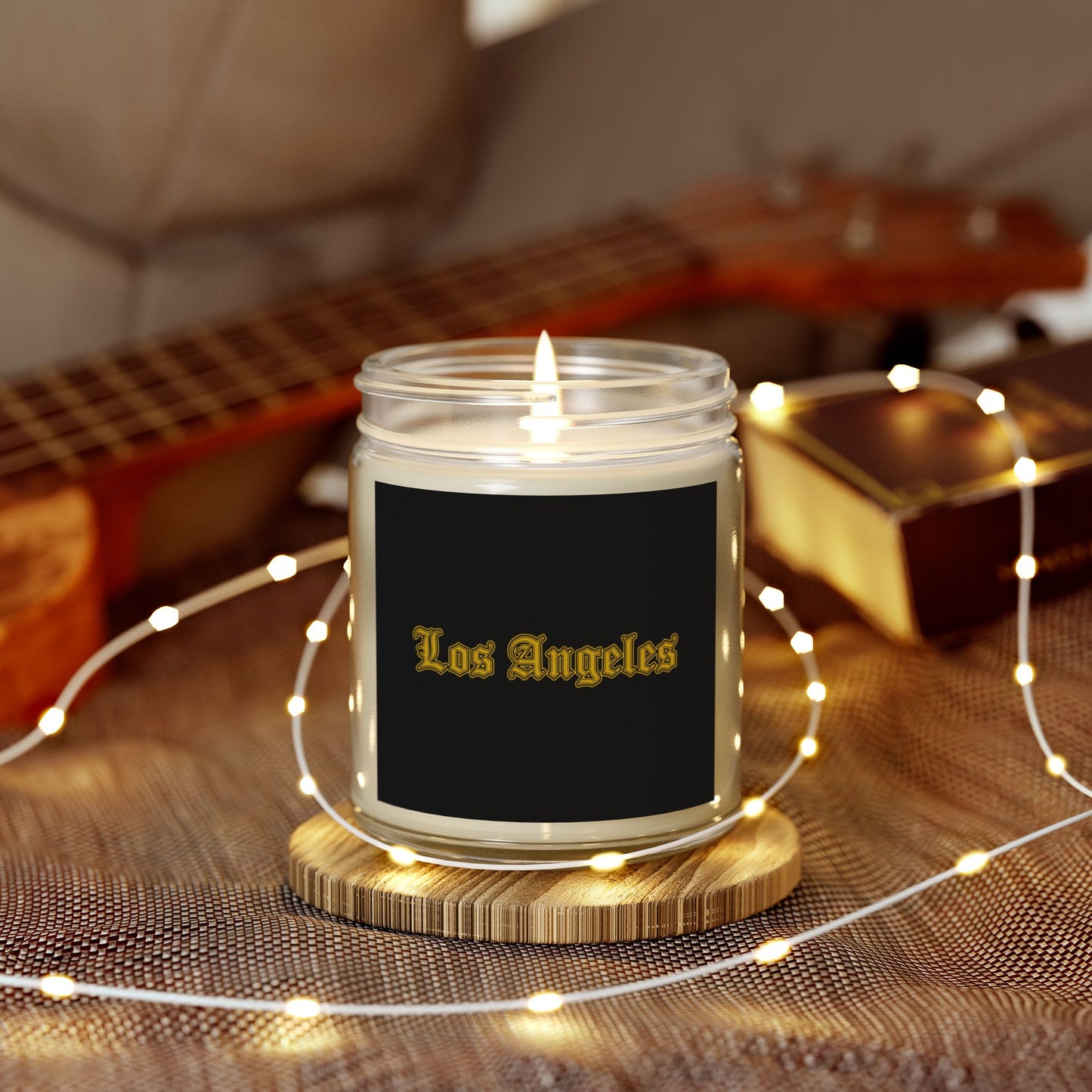 Los Angeles Scented Candles, Coconut Apricot Wax, Relaxing Home Decor, Gift for Birthdays, Housewarming, Any Occasion - Golden Edition